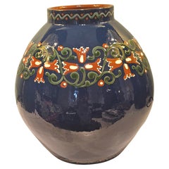 Große Vase/Keramik Karlsruher Majolika Deutsch