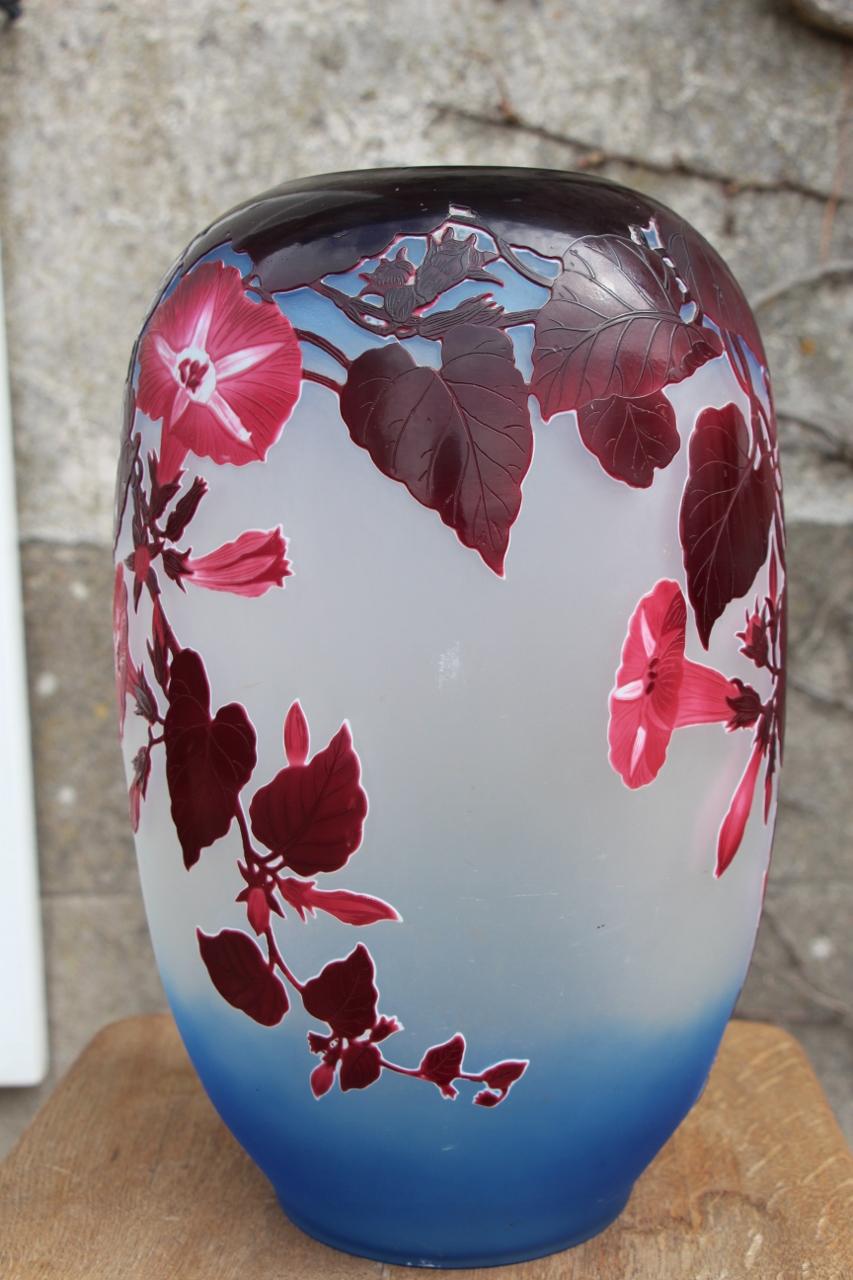 Art nouveau Grand vase signé par Emile Gallé à Volubilis Art Nouveau en vente