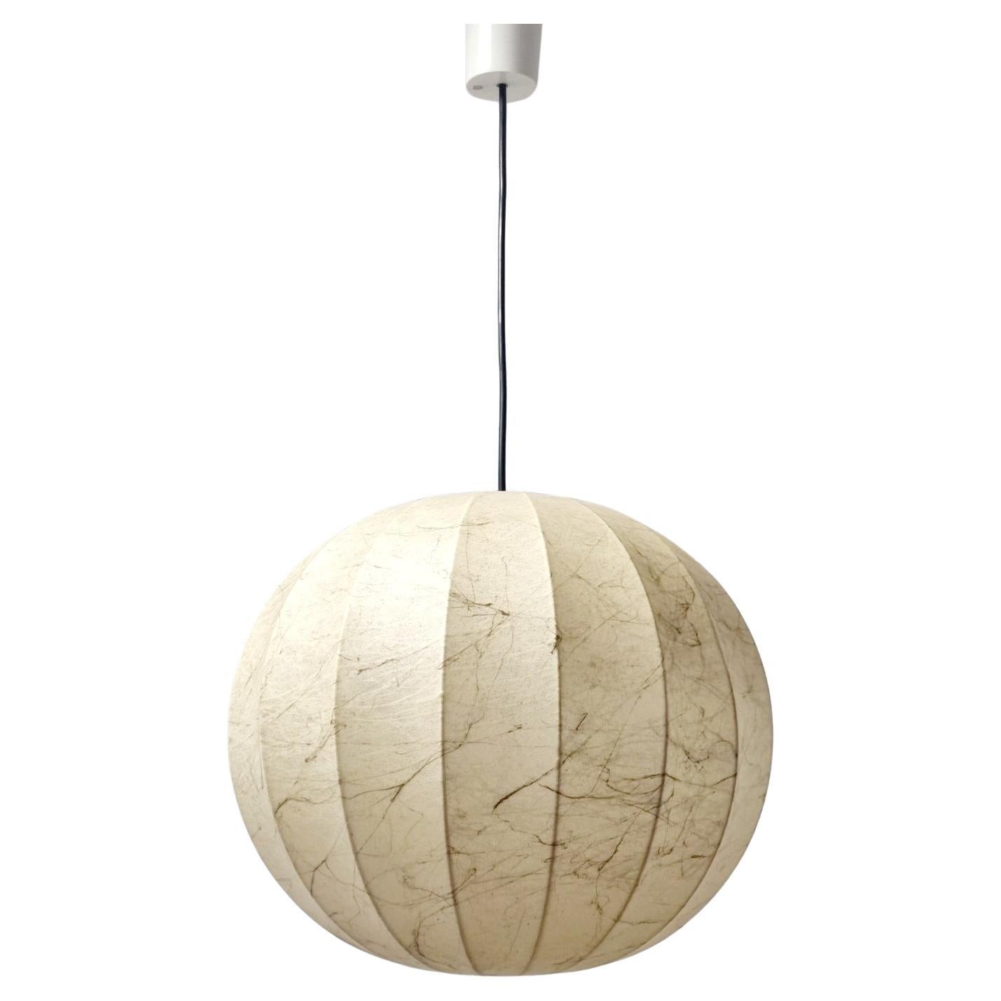 Large Veined Beige Cocoon Pendant Lamp Designed by Castiglioni for Hille, 60s For Sale