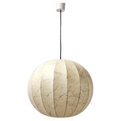 Large Veined Beige Cocoon Pendant Lamp Designed by Castiglioni for Hille, 60s