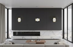 Large 'Vence' Sconce in Bronzed Steel and Alabaster