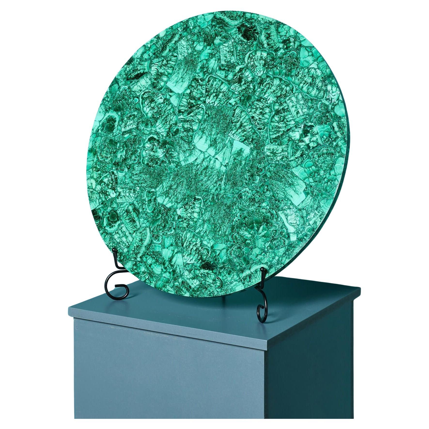 Piano del tavolo grande impiallacciato in malachite