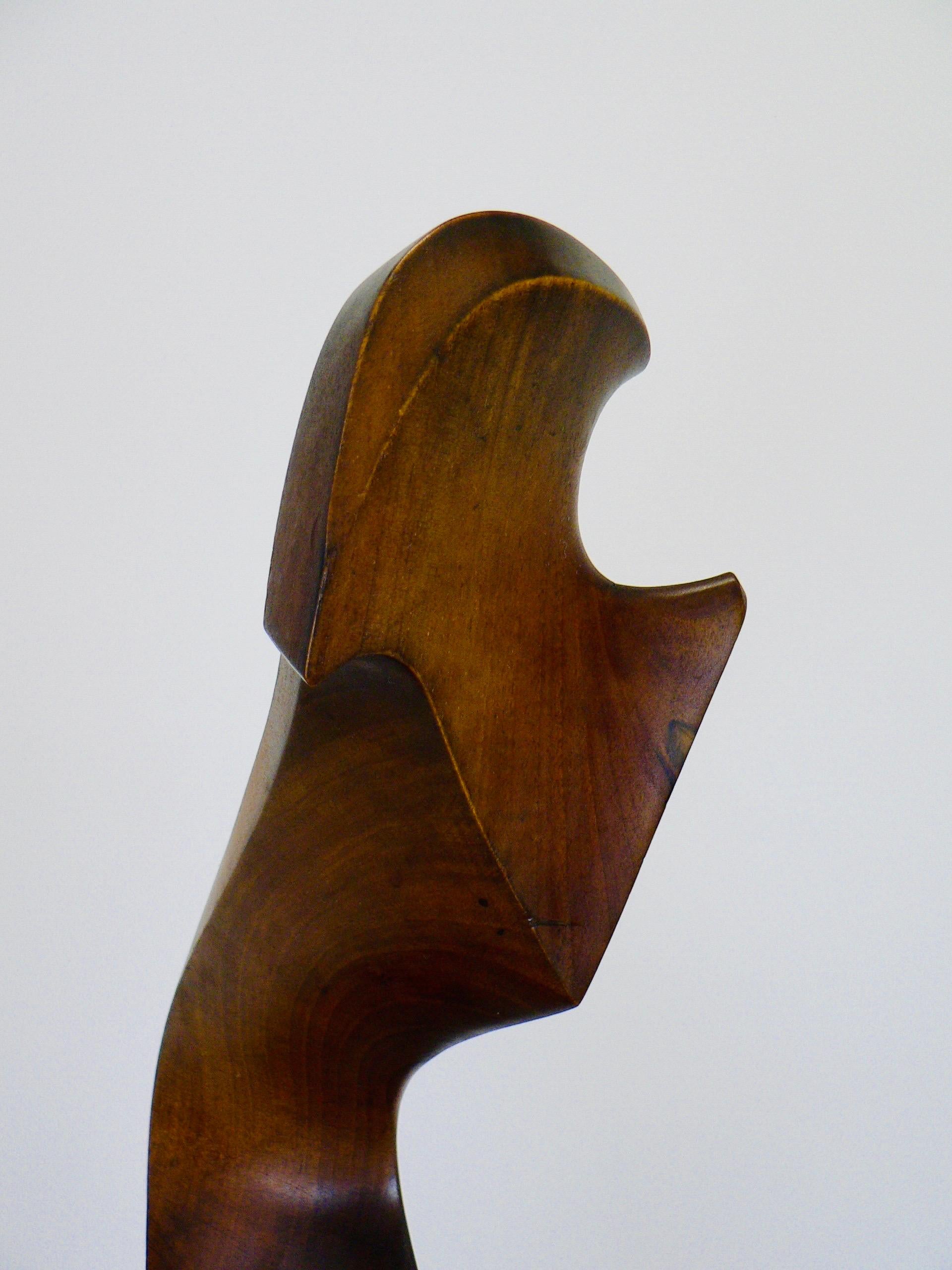 Large Venetian abstract sculpture in solid walnut by Giuseppe Carli - 1961 In Fair Condition For Sale In SOTTEVILLE-LÈS-ROUEN, FR