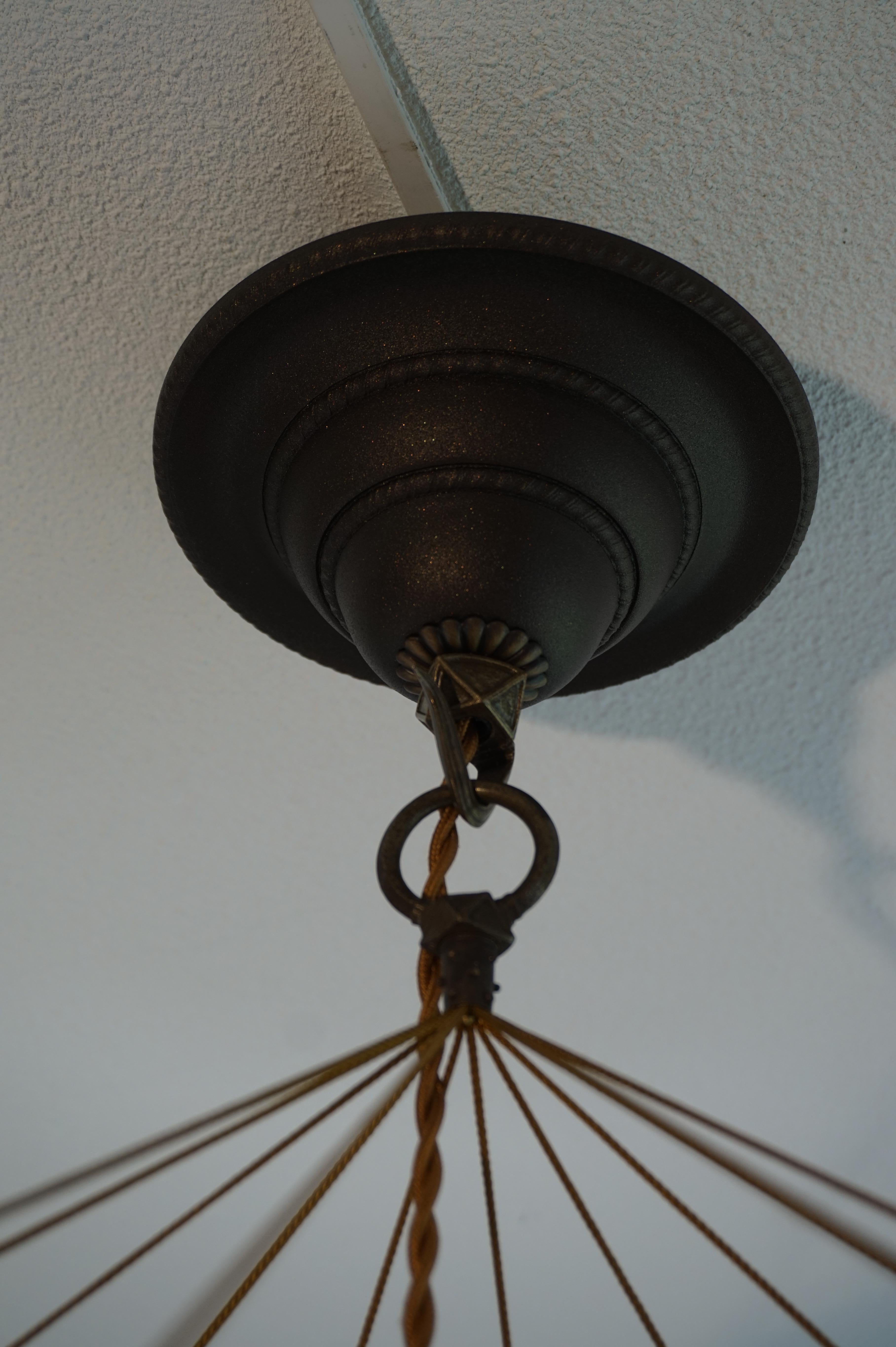 Large Venetian Art Glass Flush Mount / Pendant Design by Mariano Fortuny, Italy 2