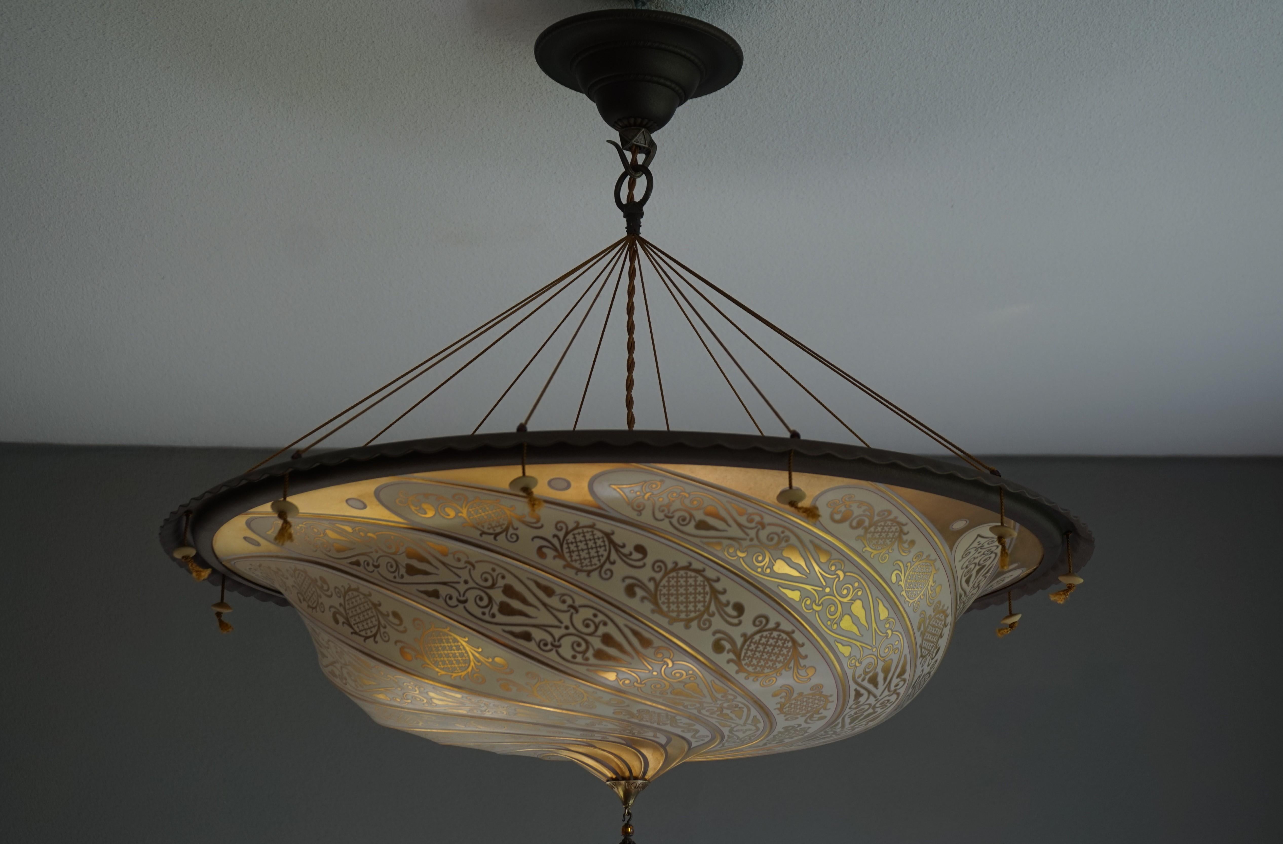 Large Venetian Art Glass Flush Mount / Pendant Design by Mariano Fortuny, Italy 3