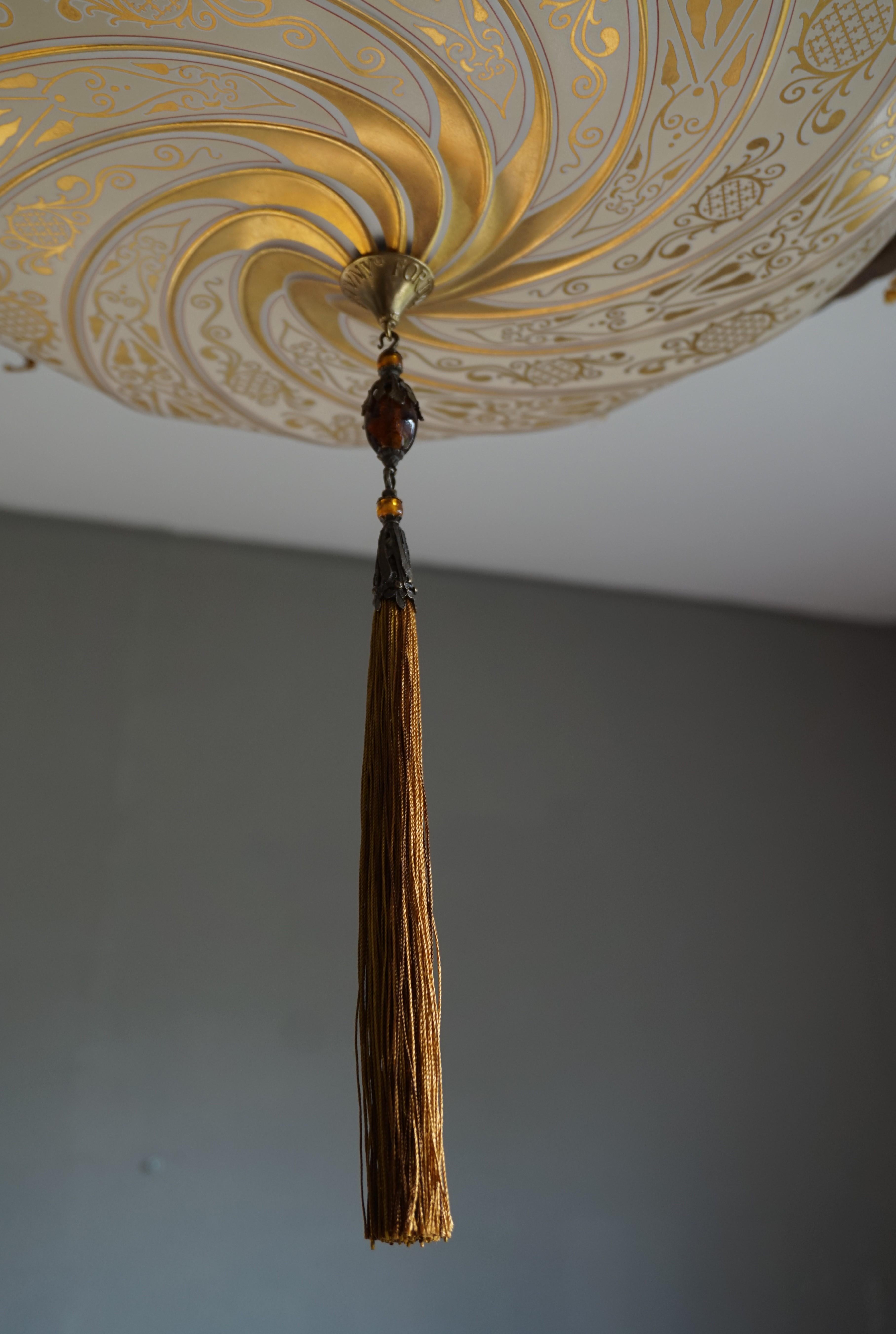 Italian Large Venetian Art Glass Flush Mount / Pendant Design by Mariano Fortuny, Italy