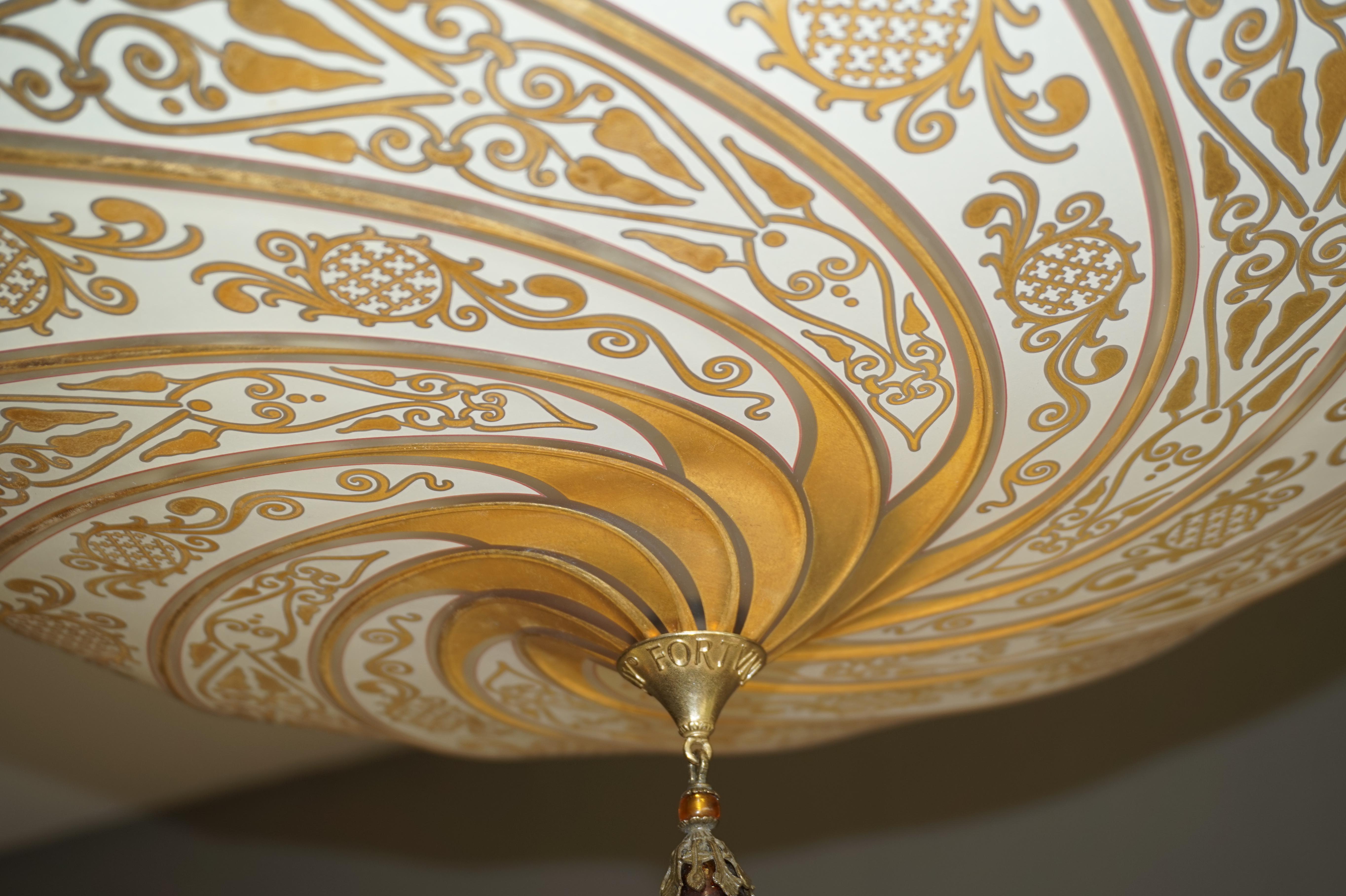 Large Venetian Art Glass Flush Mount / Pendant Design by Mariano Fortuny, Italy In Excellent Condition In Lisse, NL