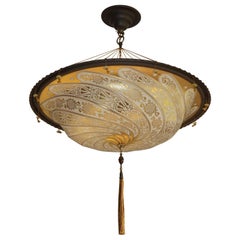 Large Venetian Art Glass Flush Mount / Pendant Design by Mariano Fortuny, Italy