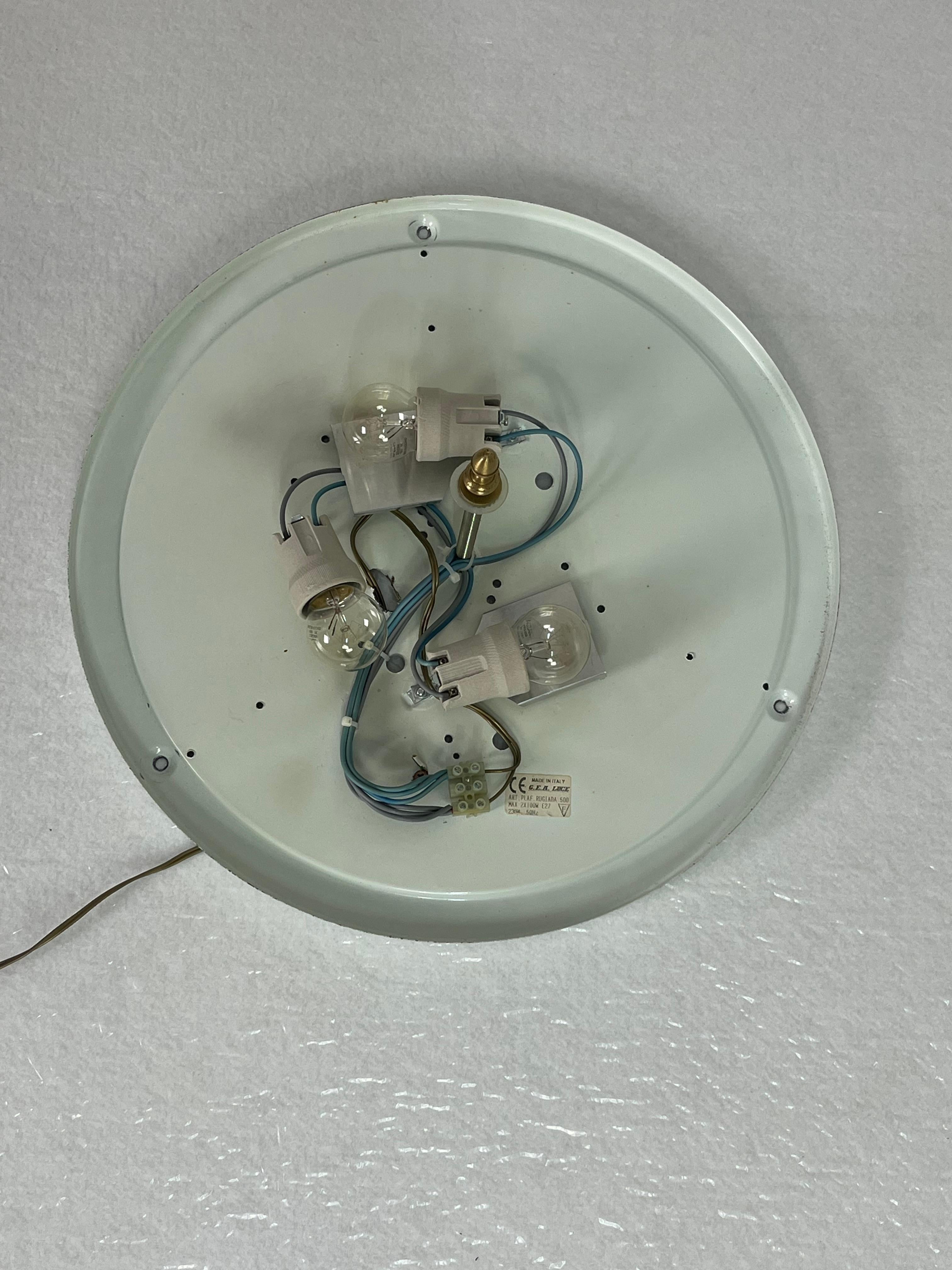 Grande lampada da soffitto veneziana a 3 luci in vetro di Murano, anni '80 in vendita 4