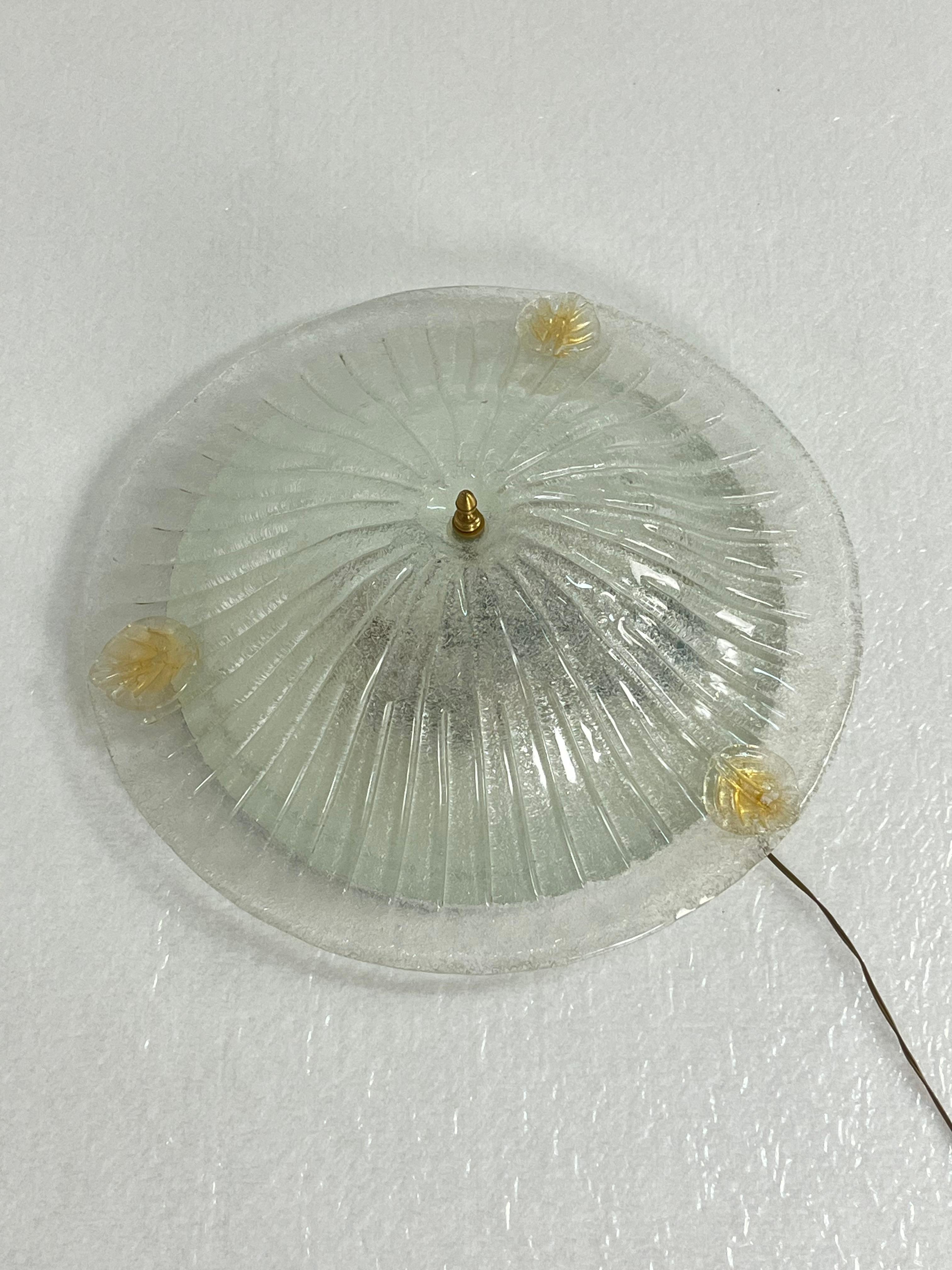 Grande lampada da soffitto veneziana a 3 luci in vetro di Murano, anni '80 In condizioni buone in vendita a Palermo, IT