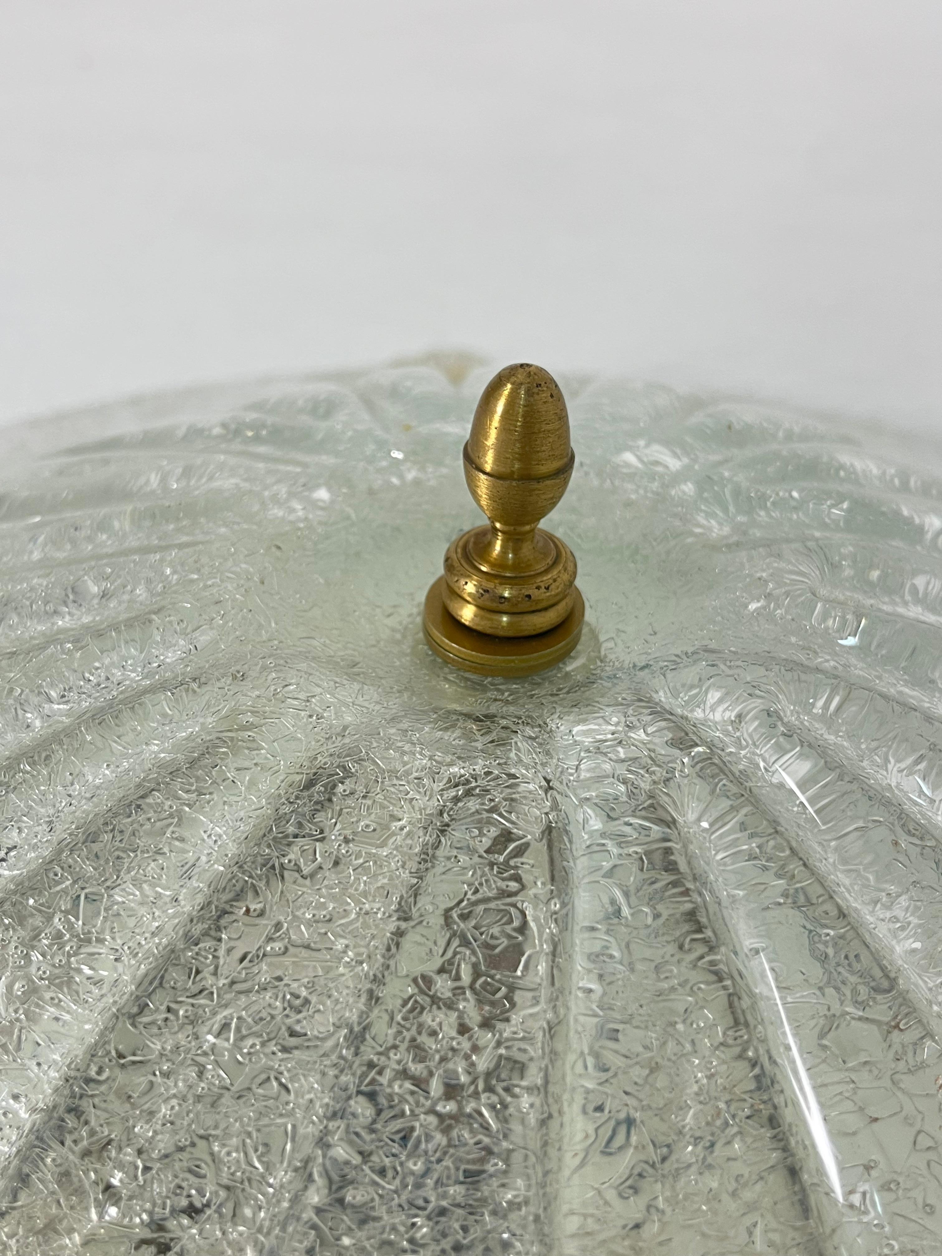 Fine XX secolo Grande lampada da soffitto veneziana a 3 luci in vetro di Murano, anni '80 in vendita