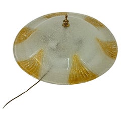 Large Venetian Ceiling Lamp 3-Lights Murano Glass, 1980s