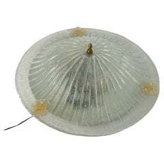 Large Venetian Ceiling Lamp 3-Lights Murano Glass, 1980s
