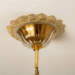 Grande lampadario veneziano in vetro di Murano dorato, di Barovier, anni '50