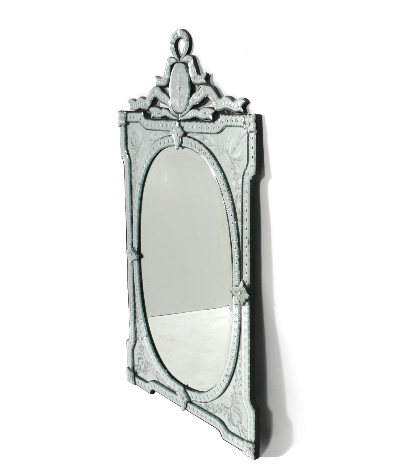 Large Venetian mirror, Italy, circa 1990s. This mirror was recently removed from the legendary Carlyle Hotel in NYC. It measures an impressive 56