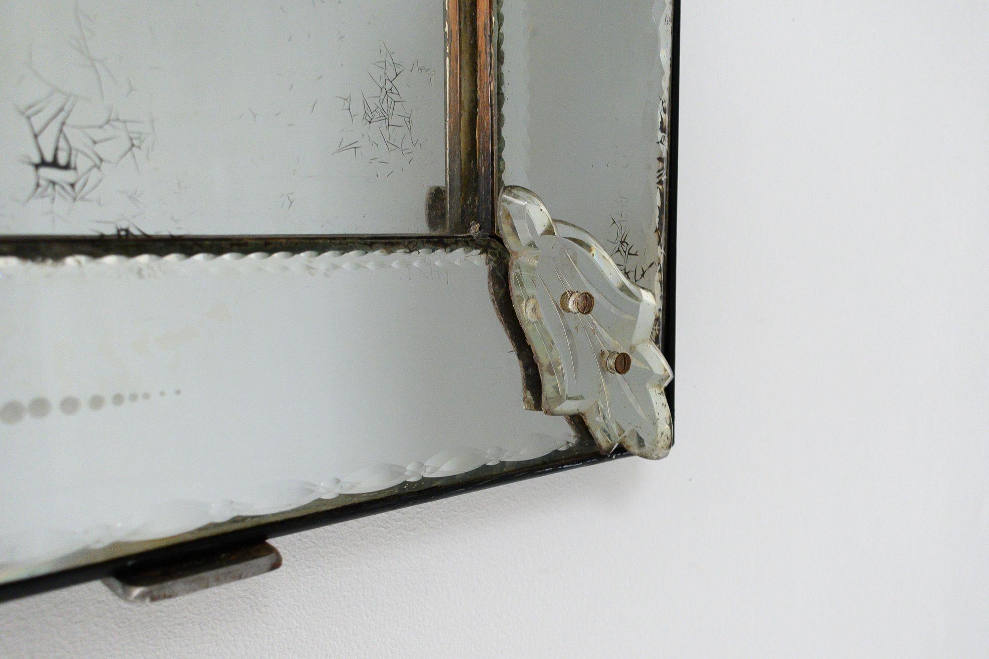 Early 20th Century Large Venetian Mirror For Sale