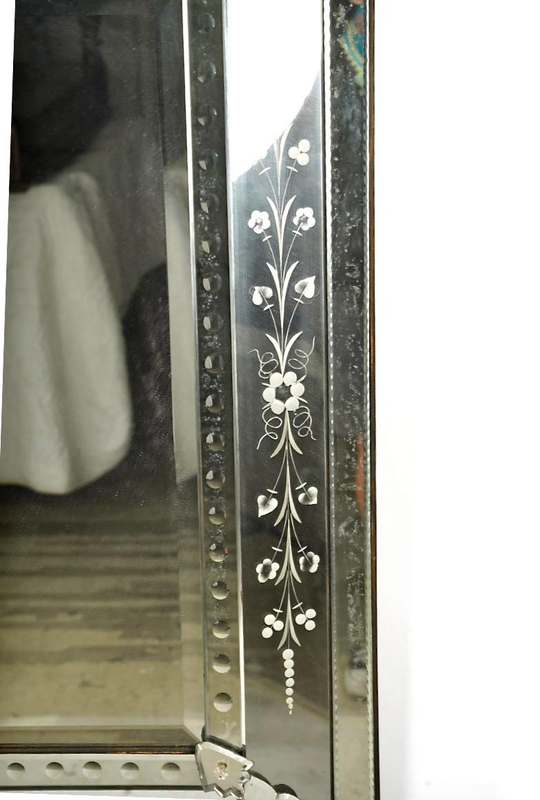 Etched Large Venetian Mirror