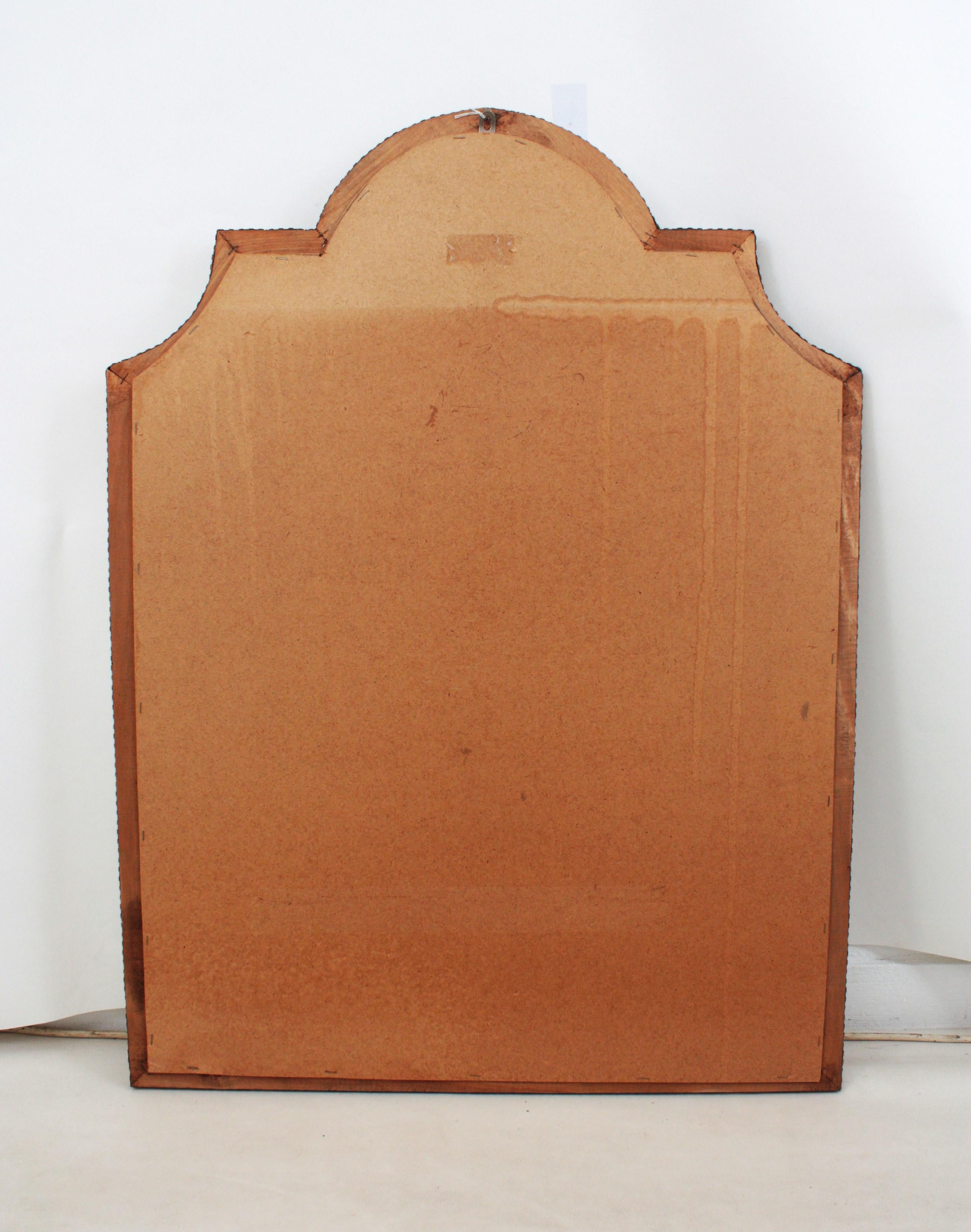 Large Venetian Modern Arched Mirror with Brass Details 7