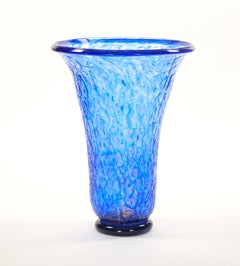 Large Venetian Mouth Blown Gold Flecks Infused Design Decorated Vase