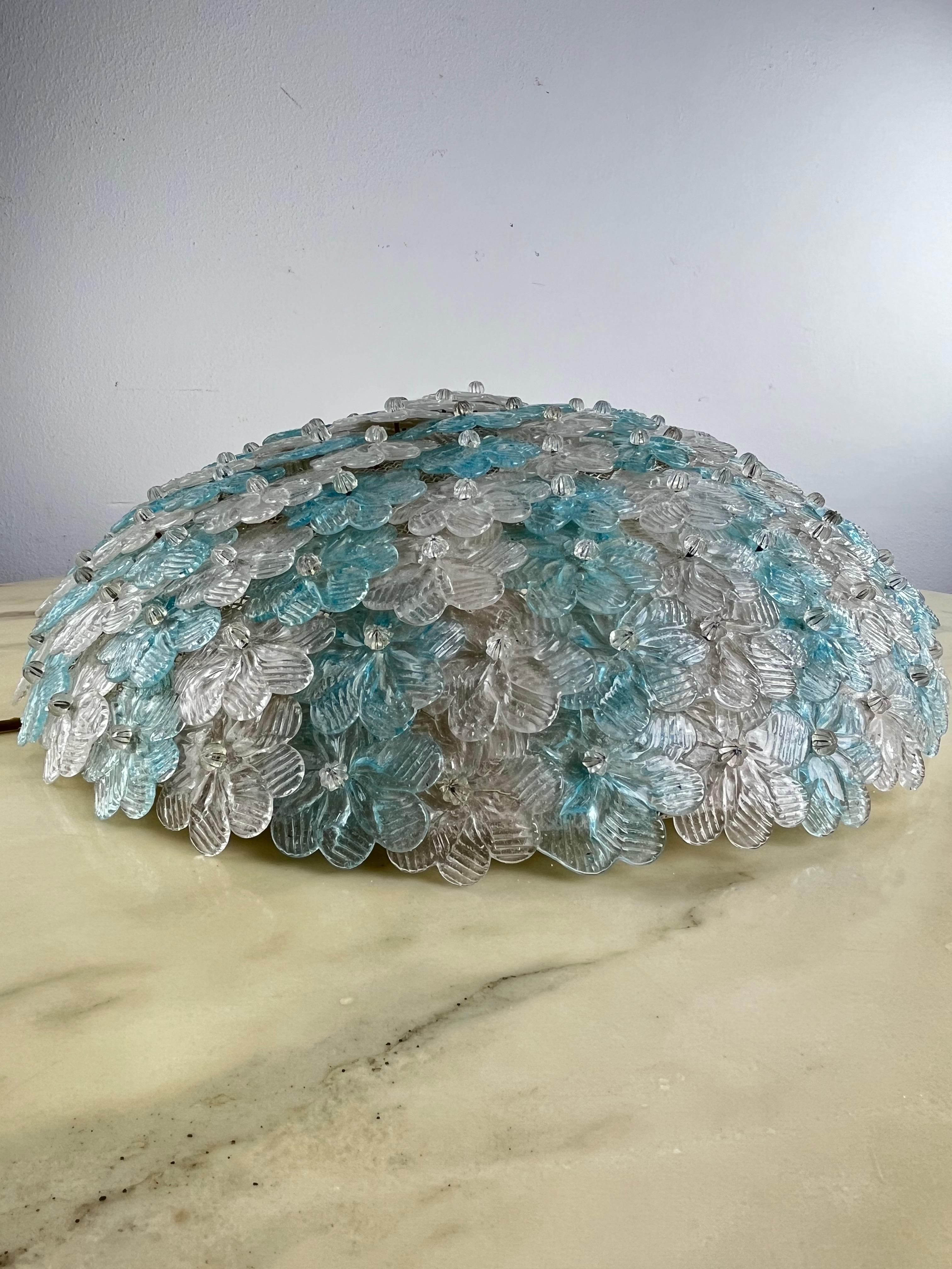Large Venetian Murano Glass Ceiling Light Mid-Century Barovier & Toso 1950s  For Sale 1