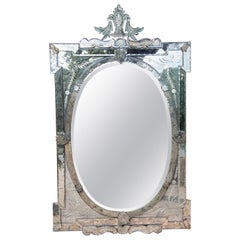 Large Venetian Murano Glass Wall Mirror