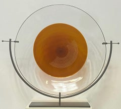Large Venetian Salviati Murano Art Glass Charger Mounted Sculpture, 20th Century