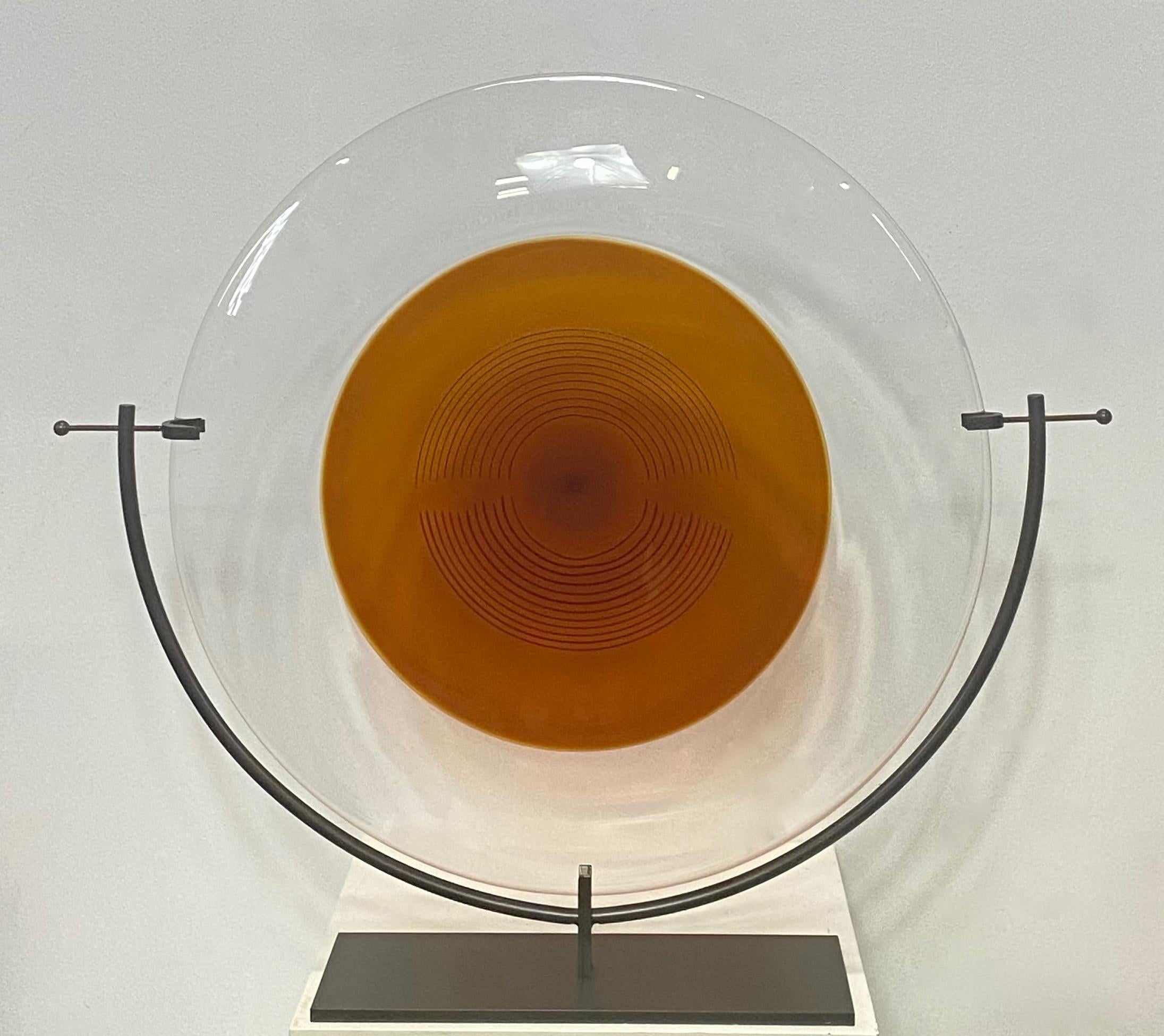 Große venezianische Salviati-Murano-Kunstglas-Plattenskulptur, 20. Jahrhundert (Glas) im Angebot