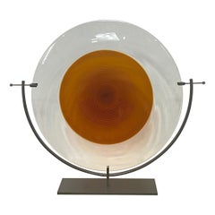 Gran escultura veneciana Salviati montada en un cargador de cristal de Murano, Siglo XX
