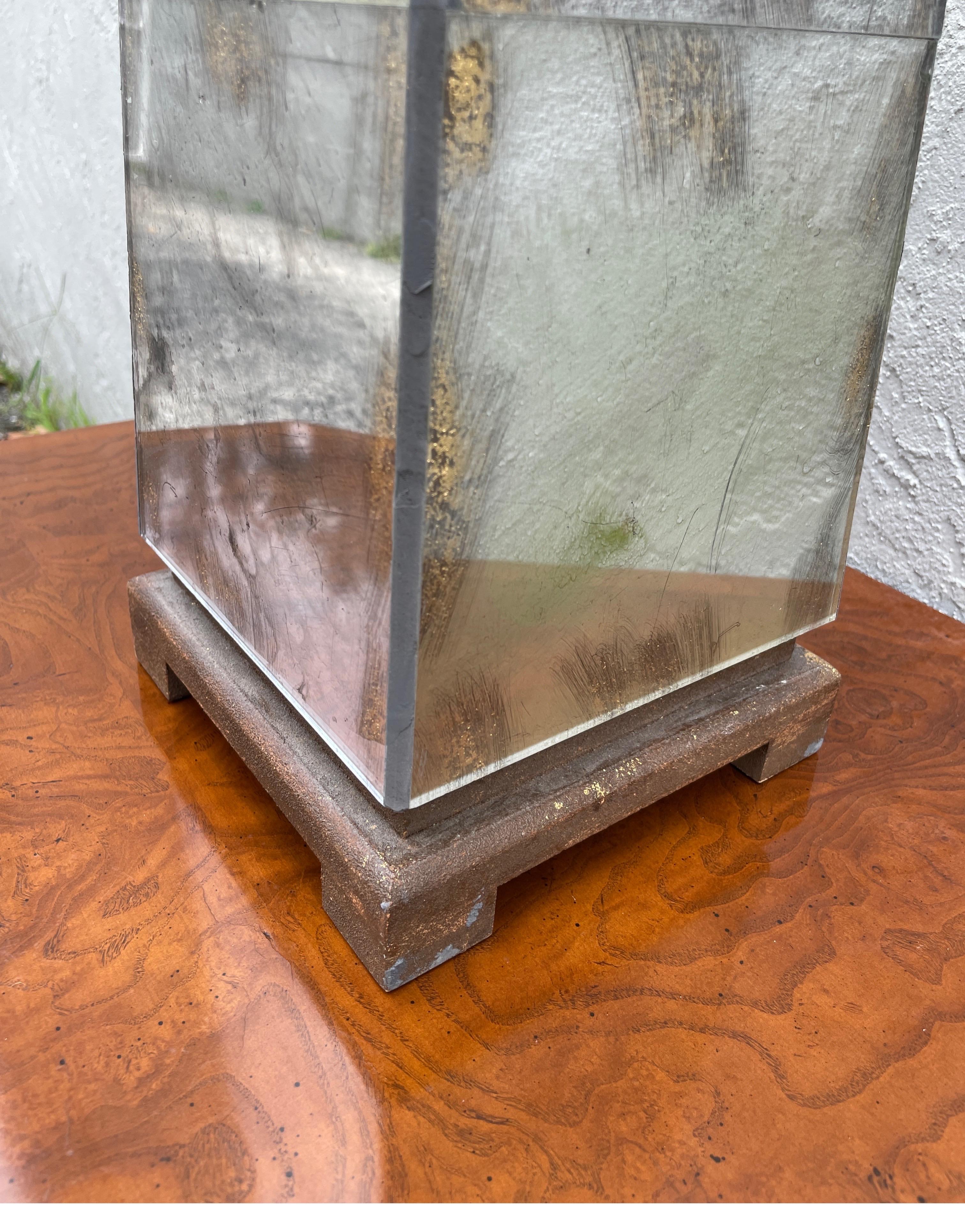 20th Century Large Venetian Style Antiqued Mirrored Obelisk For Sale