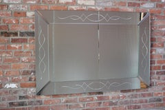 Large Venetian-Style Beveled Glass Decorator Mirror with Etched Frame