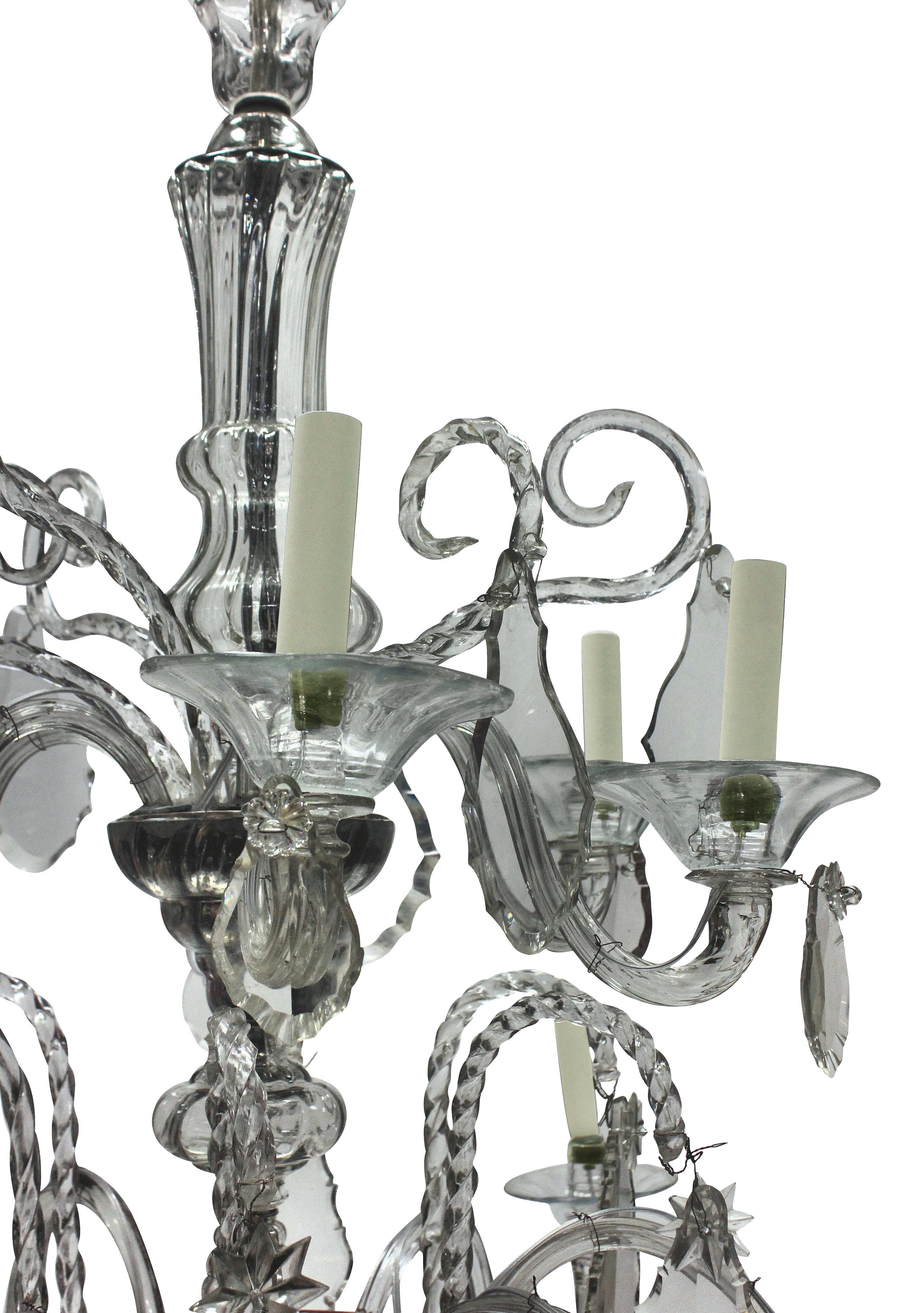 Italian Large Venetian Twelve Branch Chandelier For Sale