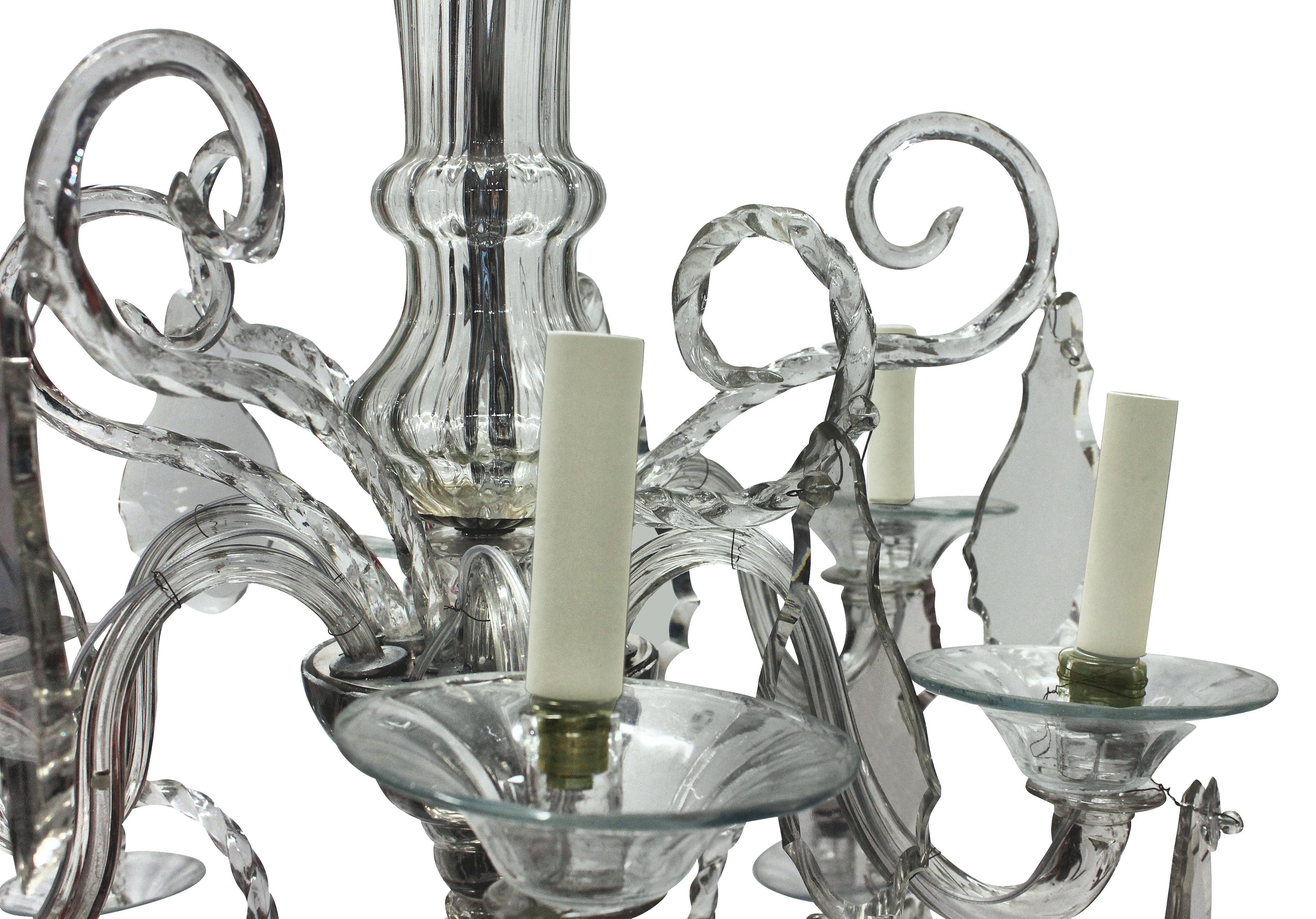 Early 20th Century Large Venetian Twelve Branch Chandelier For Sale