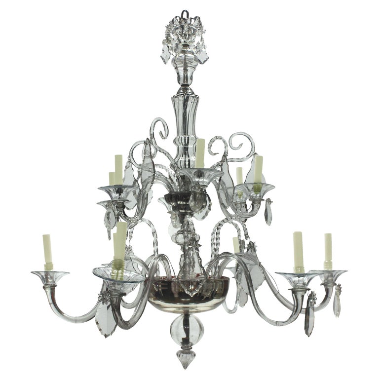 Large Twelve Branch Chandelier For Sale at 1stDibs