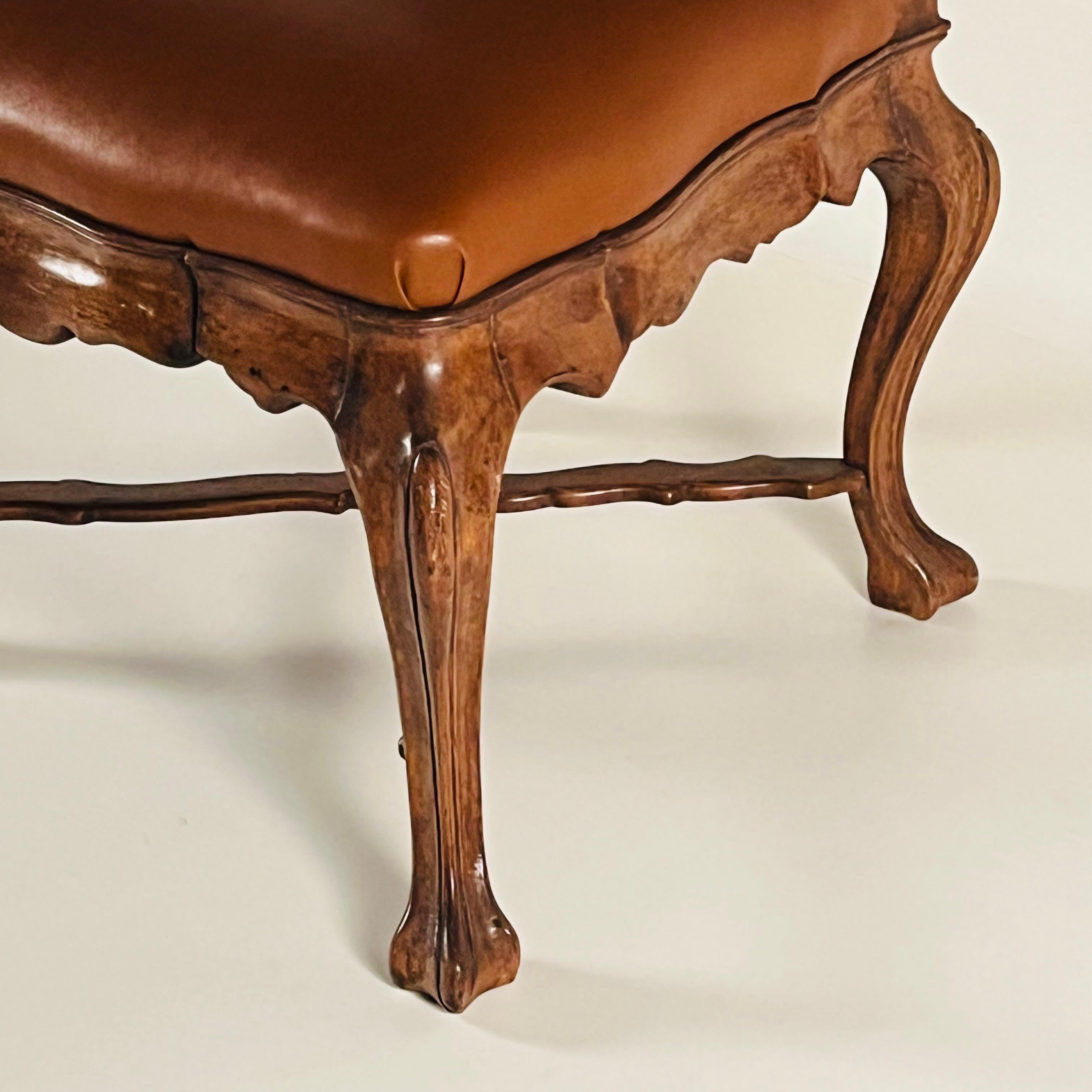 Large Venetian Walnut Chair by Therien Studio Workshops In Fair Condition For Sale In Los Angeles, CA