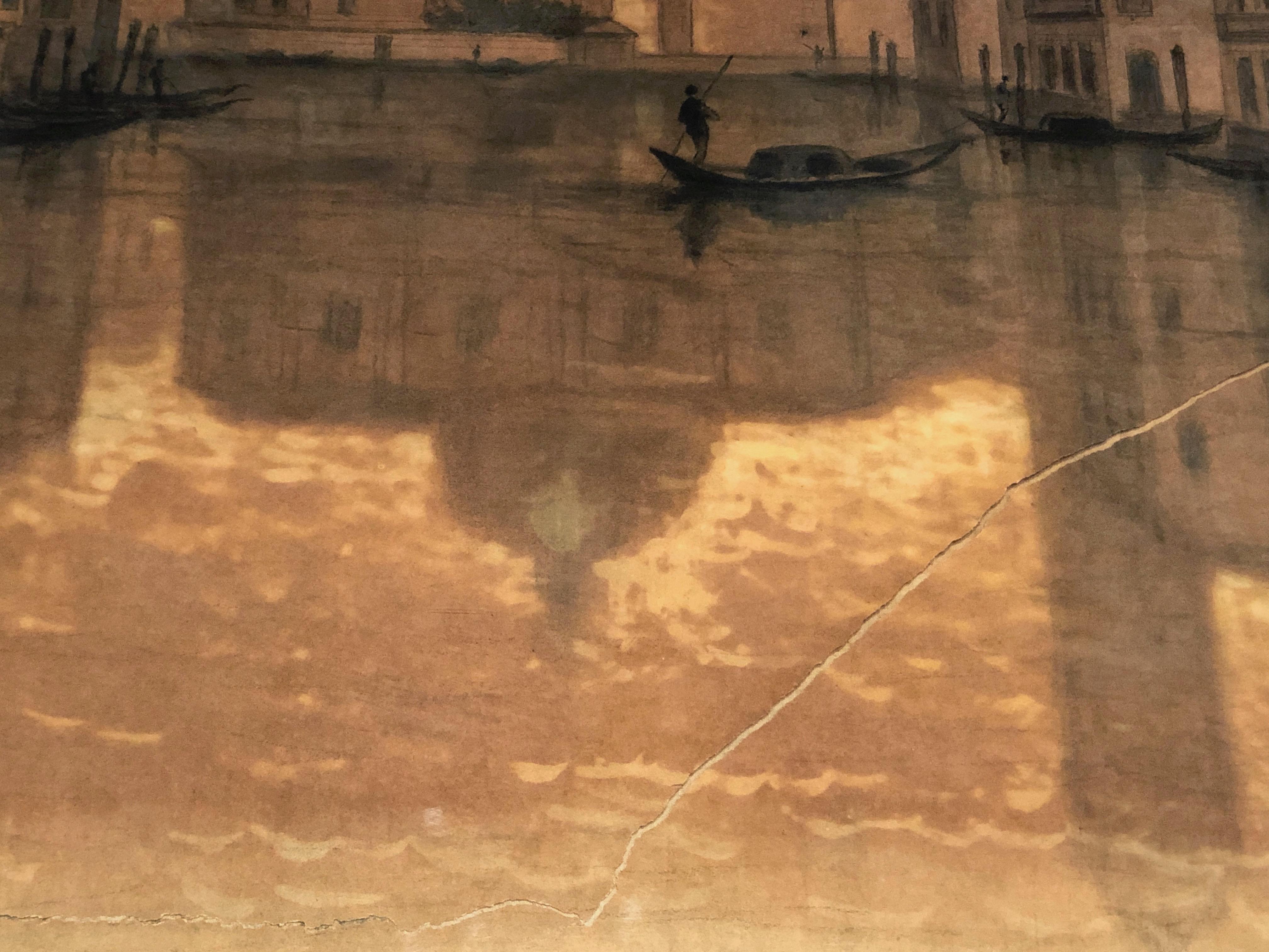 Grande vue de Venise, signée par François Stroobant '1819-1916'. en vente 7