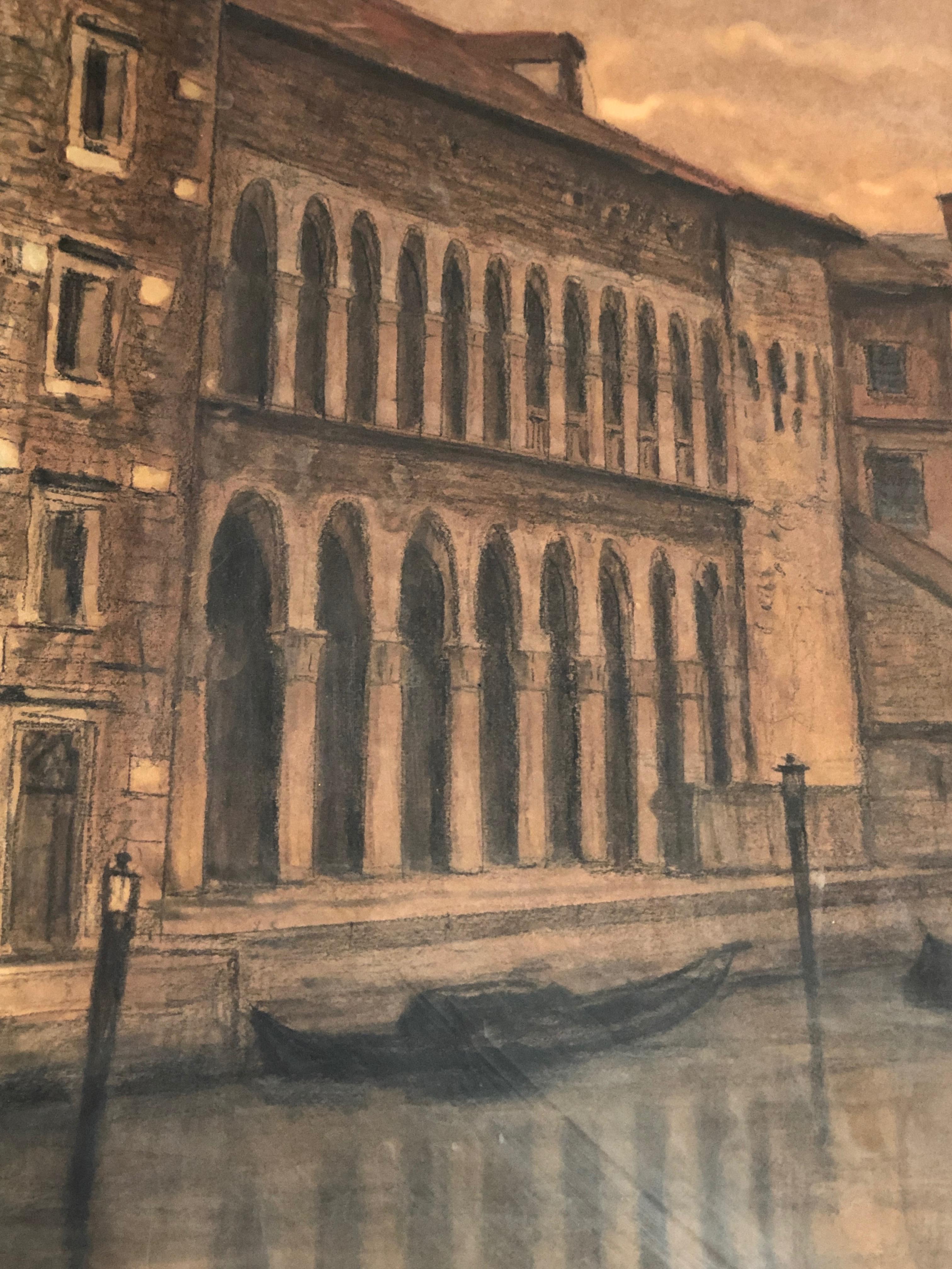 French Large Venice View, Signed by François Stroobant '1819-1916' For Sale
