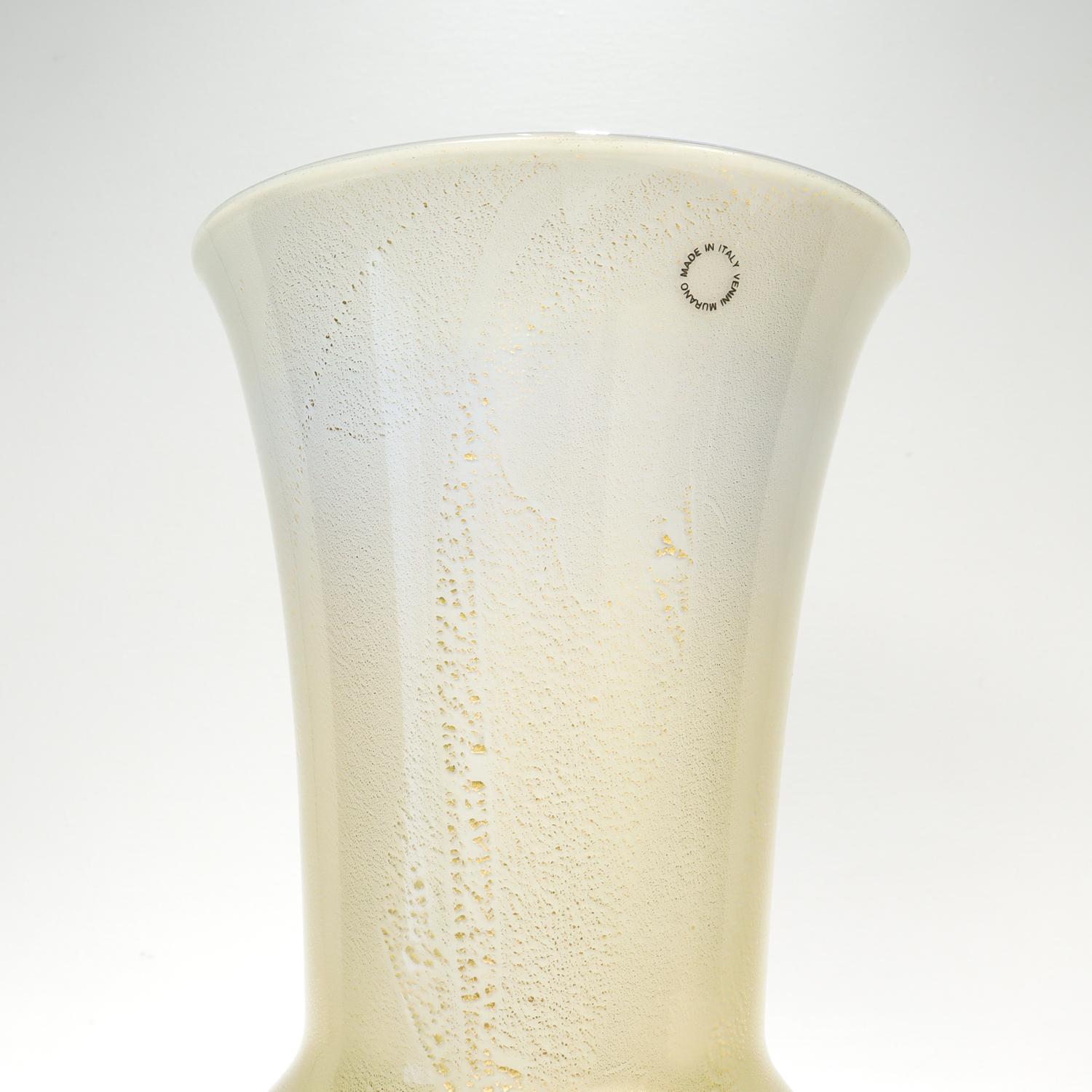 Vaso grande in vetro oro e blu Laguna di Venini di Tomaso Buzzi in vendita 3