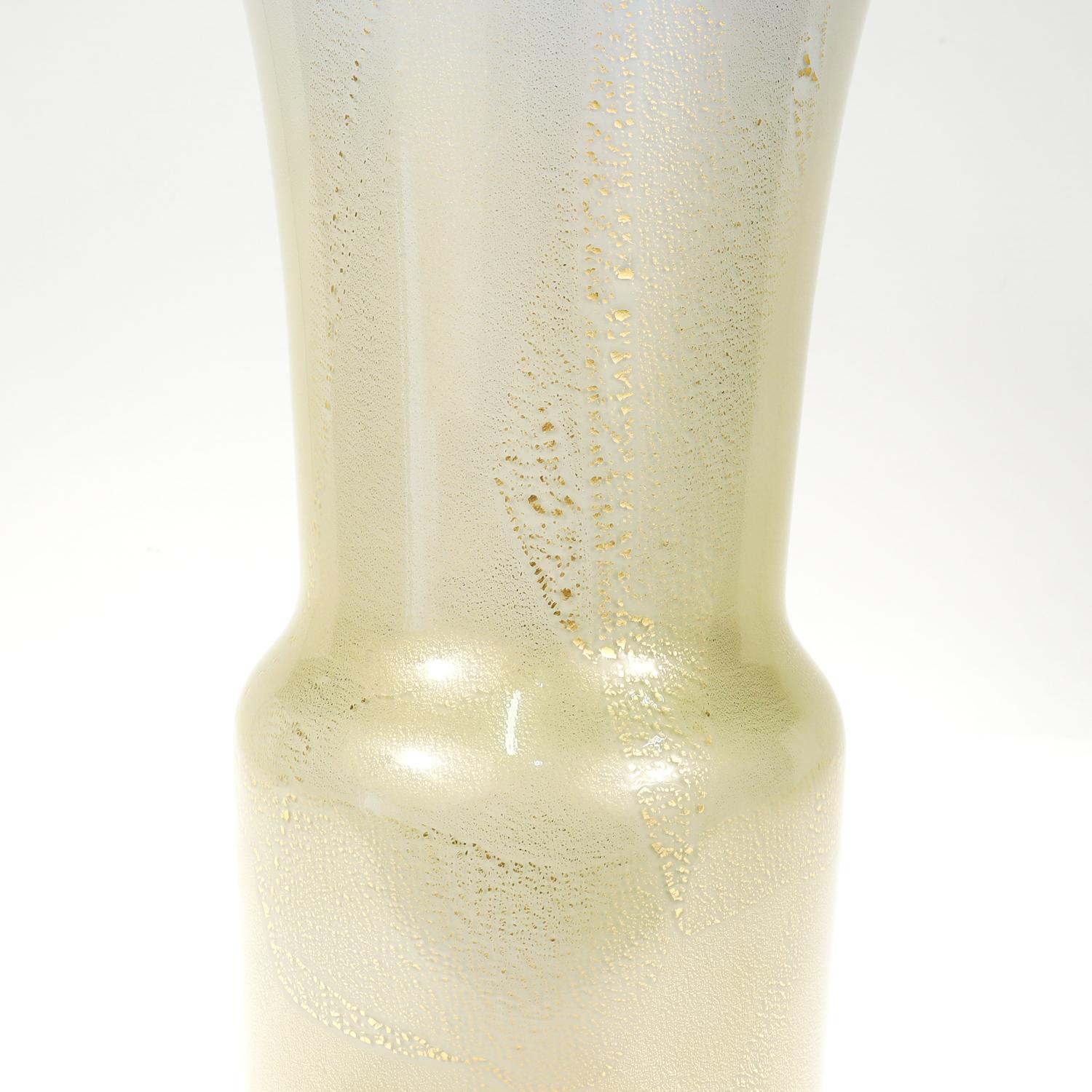 Vaso grande in vetro oro e blu Laguna di Venini di Tomaso Buzzi in vendita 5