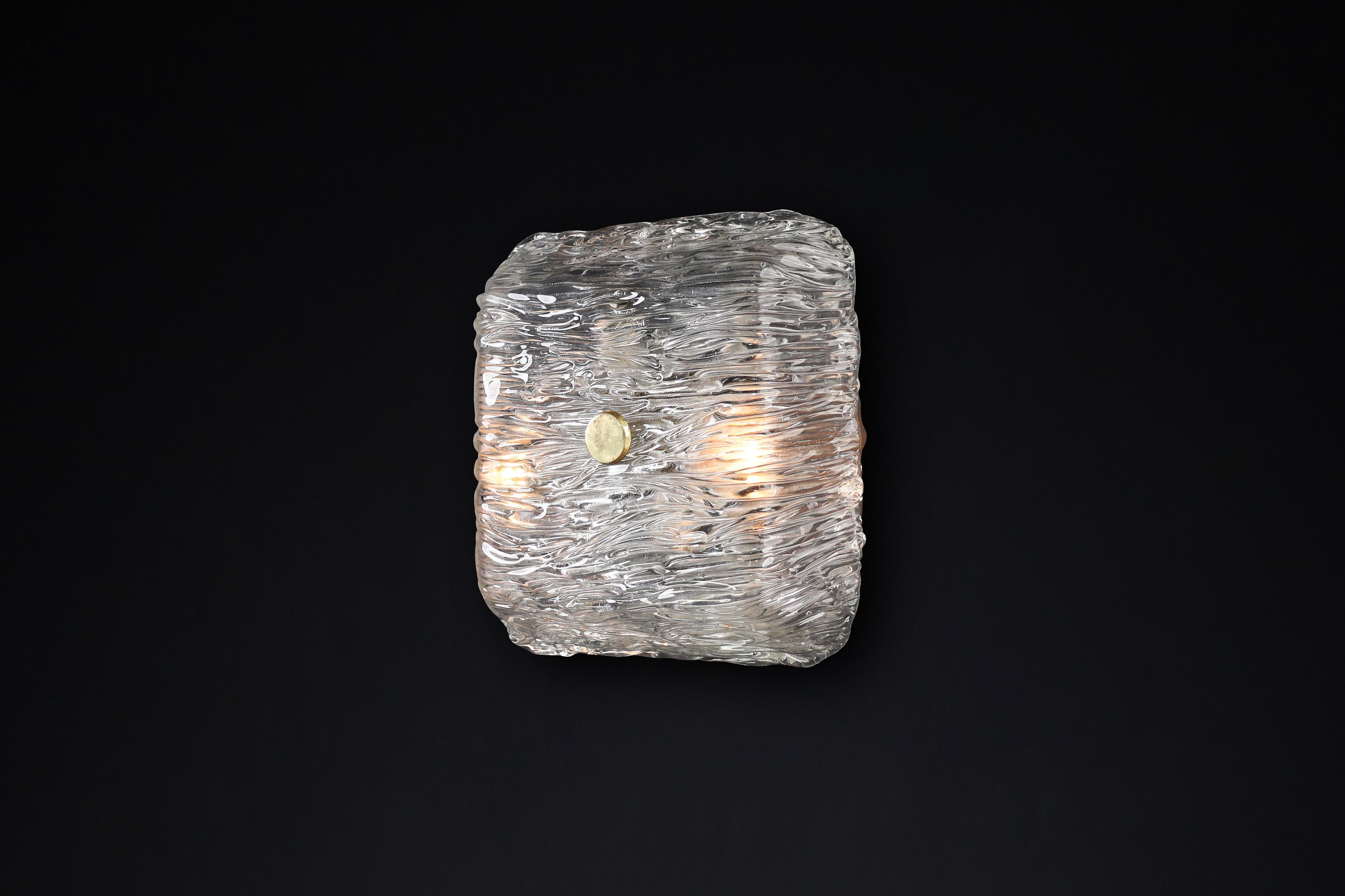 Large Venini Murano Flush Mount Wall lights from the Bambù series,  Italy 1950 For Sale 2