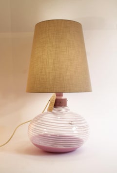 Large VENINI Murano glass table lampshade (66x33x33cm) Italy, 1960s. Rare find!