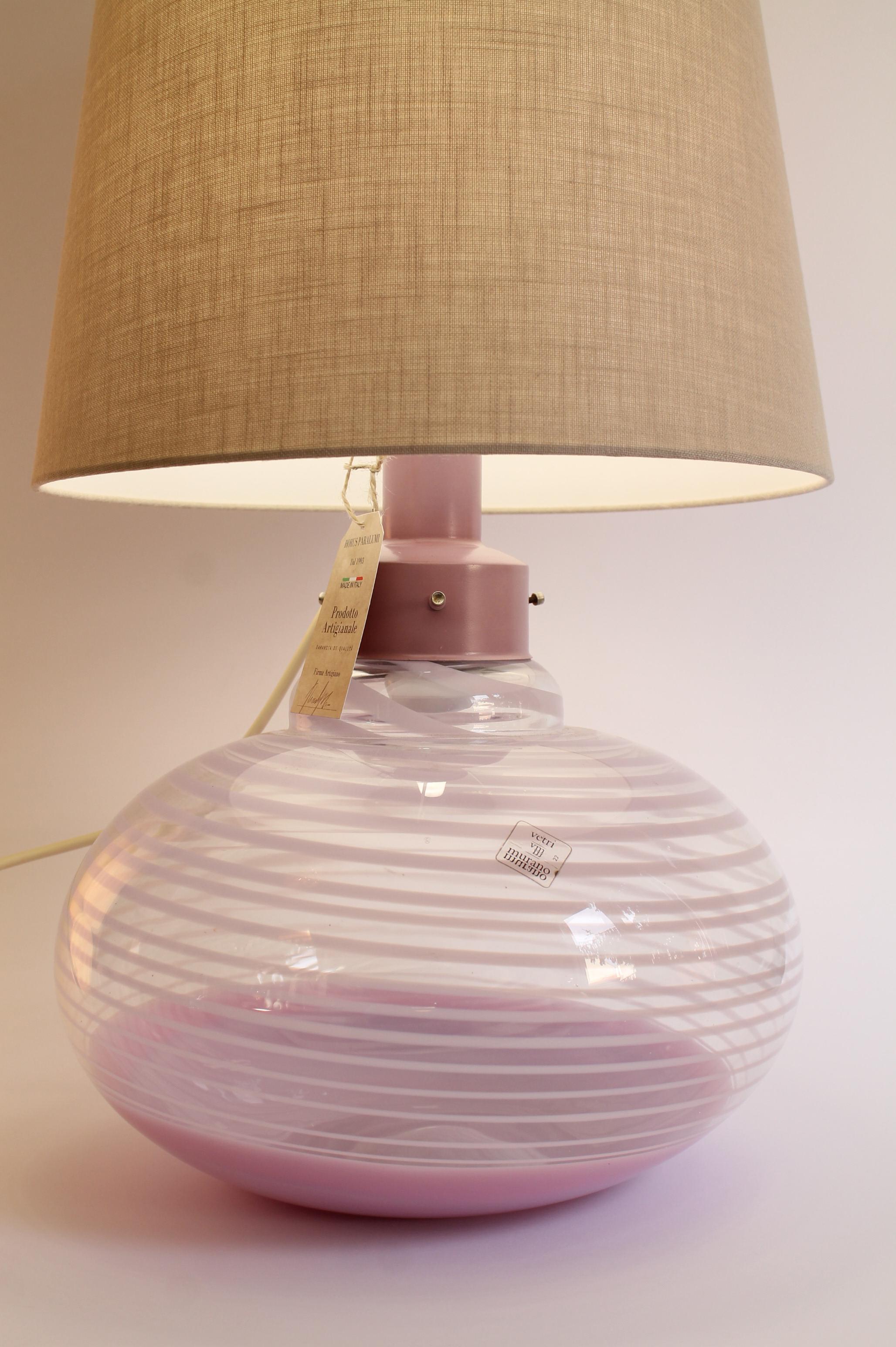 Italian Large VENINI Murano glass table lampshade (66x33x33cm) Italy, 1960s. Rare find! For Sale