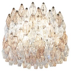 Large Venini Poliedri Murano Glass Chandelier