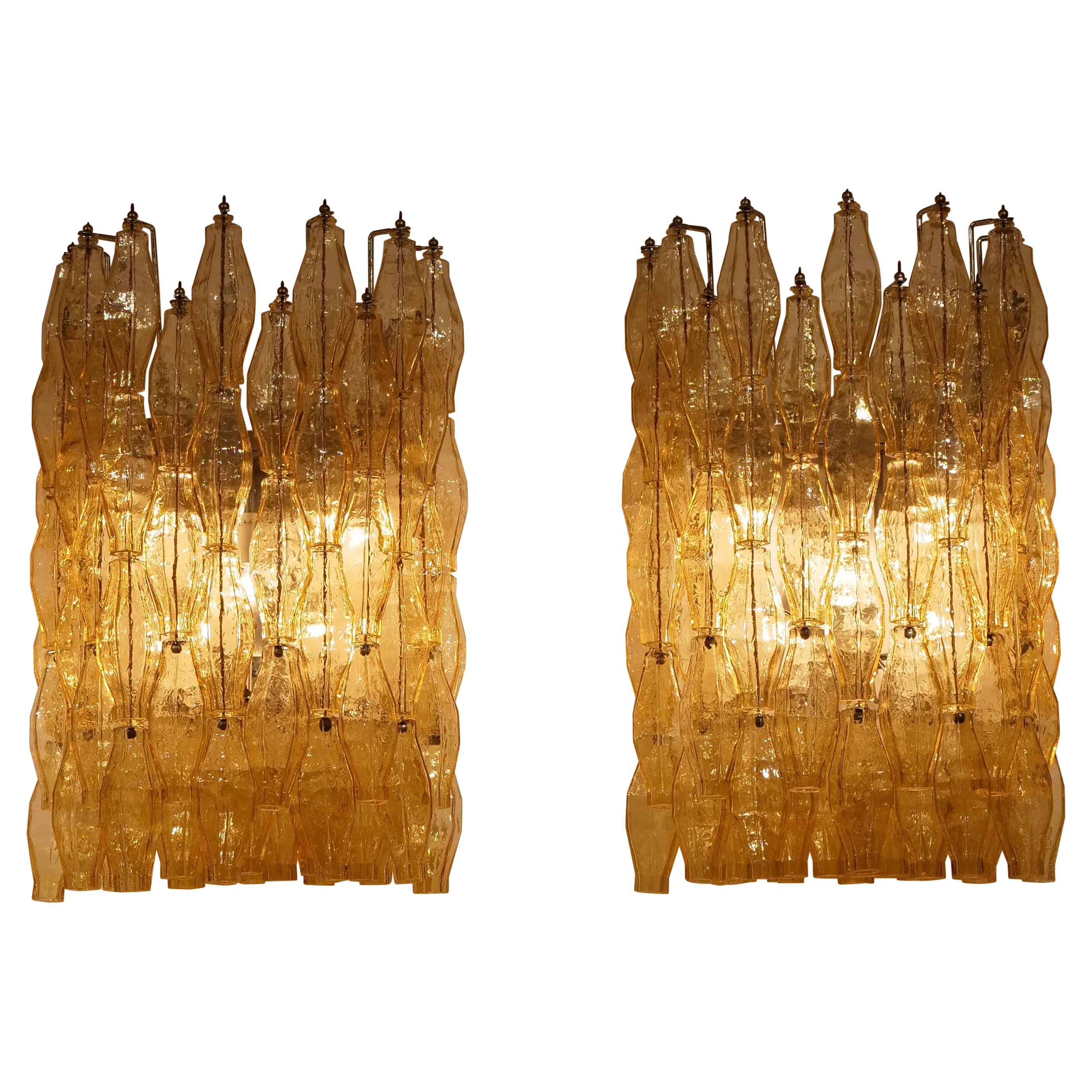 Large variant of Venini Poliedri' set of four wall lights. c1960