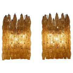 Large Venini 'Poliedri' set of four wall lights. c1960