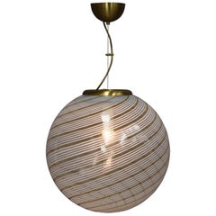 Large Venini Sphere Chandelier in Murano Glass, Italy, circa 1970