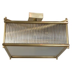 Large Venini Style Brass Square Ceiling Fixture, Contemporary