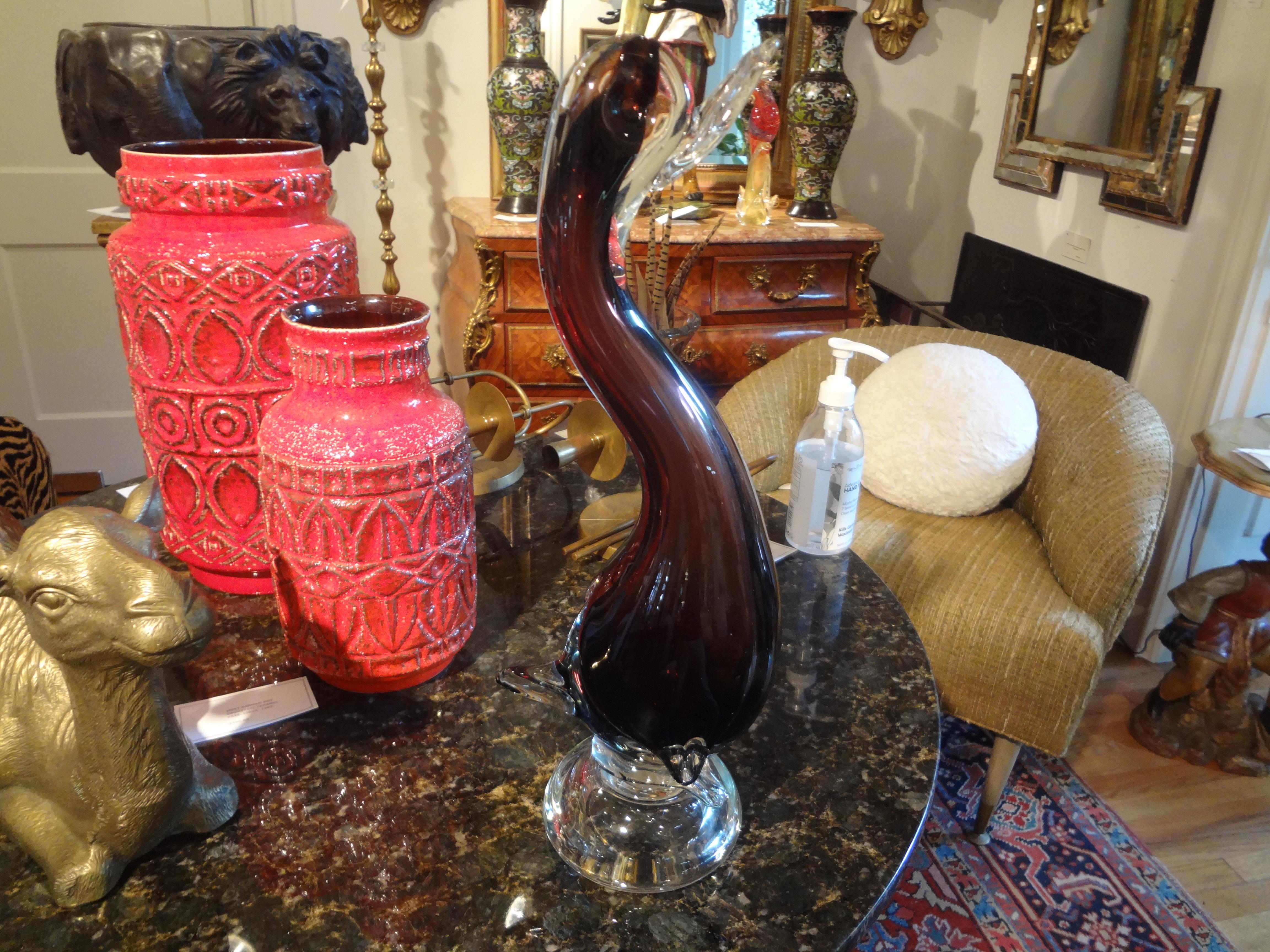 Large Venini Style Murano Glass Duck 4
