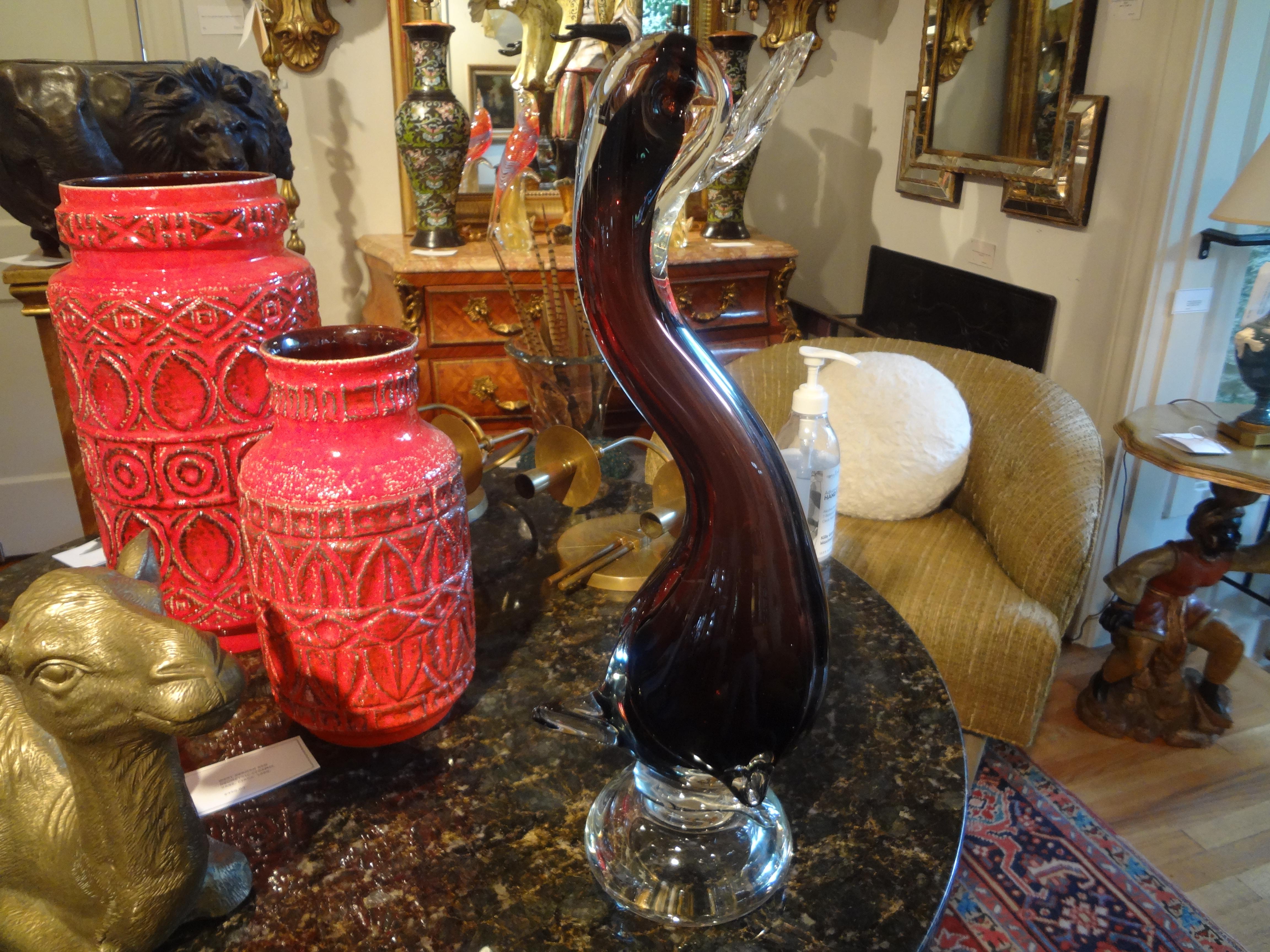 Large Venini Style Murano Glass Duck 5