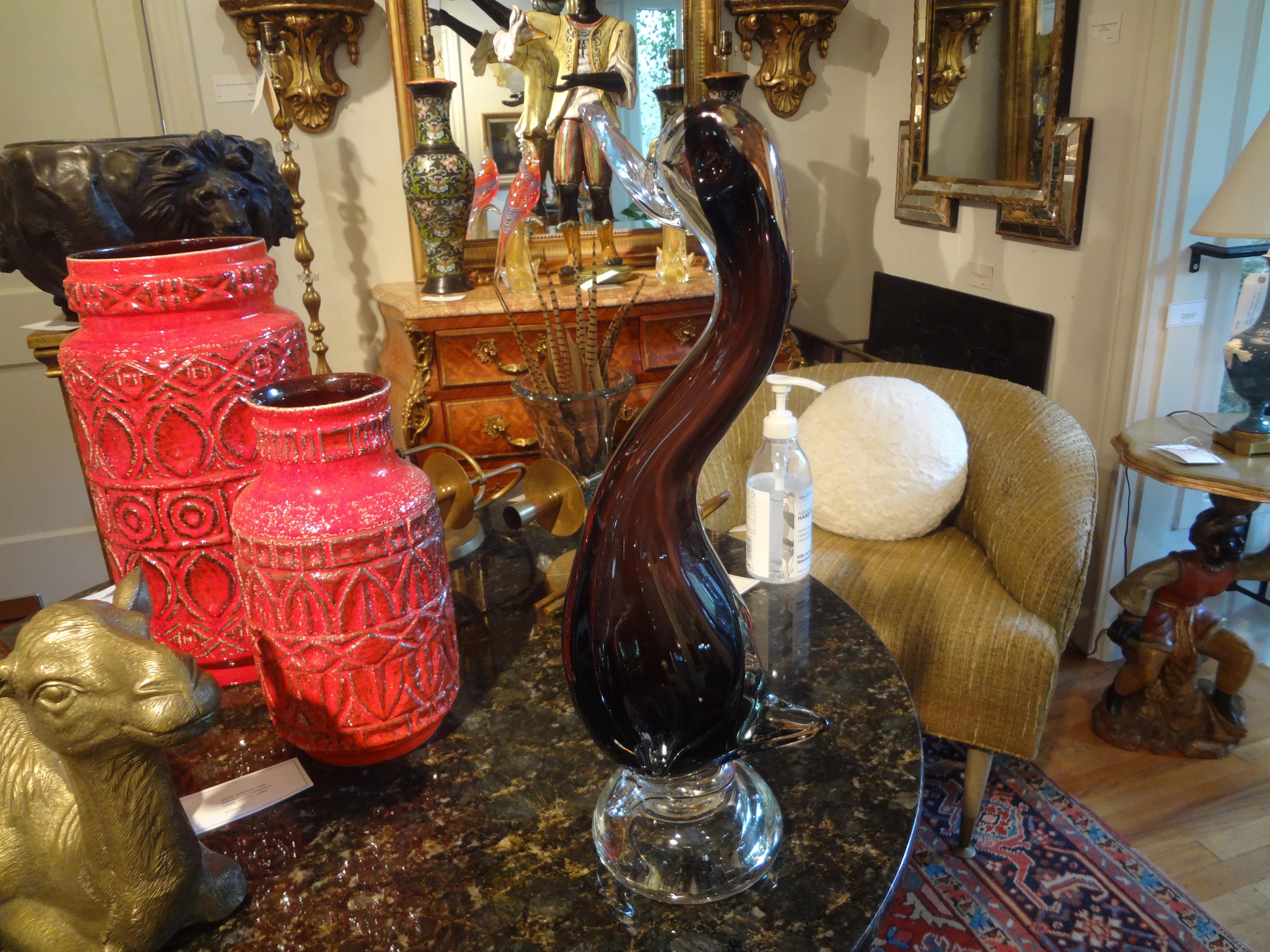 Large Venini Style Murano Glass Duck 8