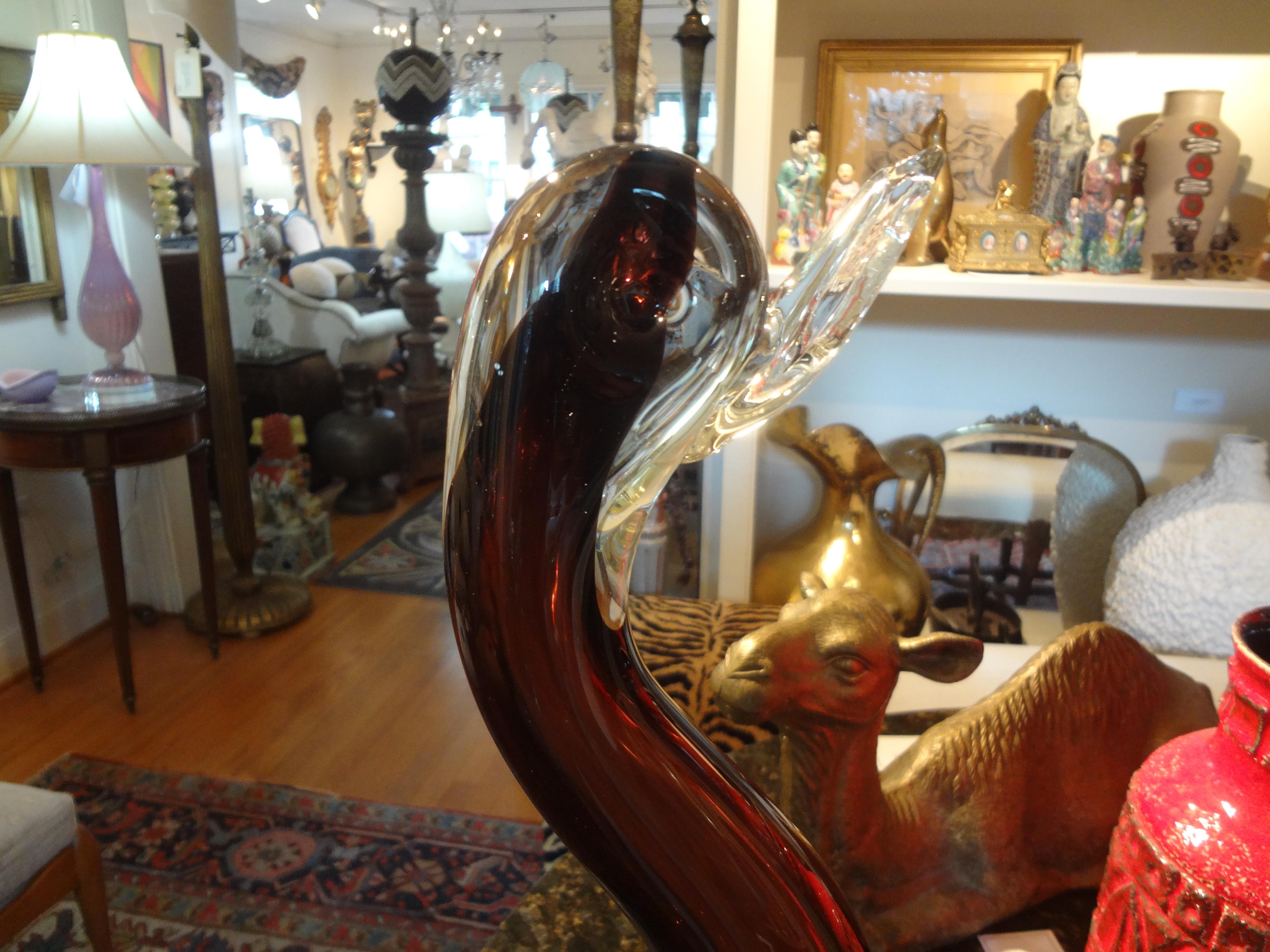 Large Venini Style Murano Glass Duck 11